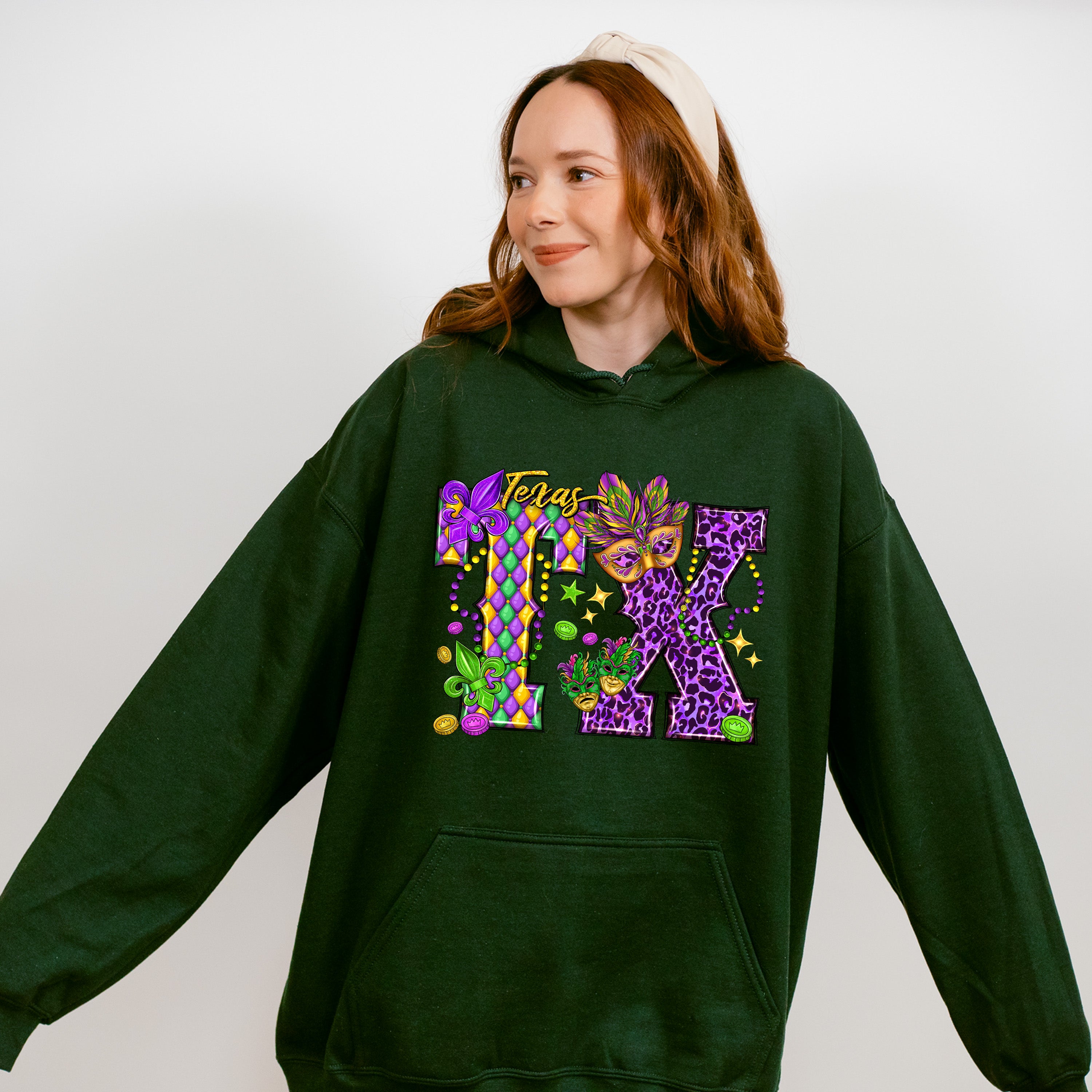 Texas TX Mardi Gras Design - Mardi Gras Unisex Crewneck T-Shirt Sweatshirt Hoodie