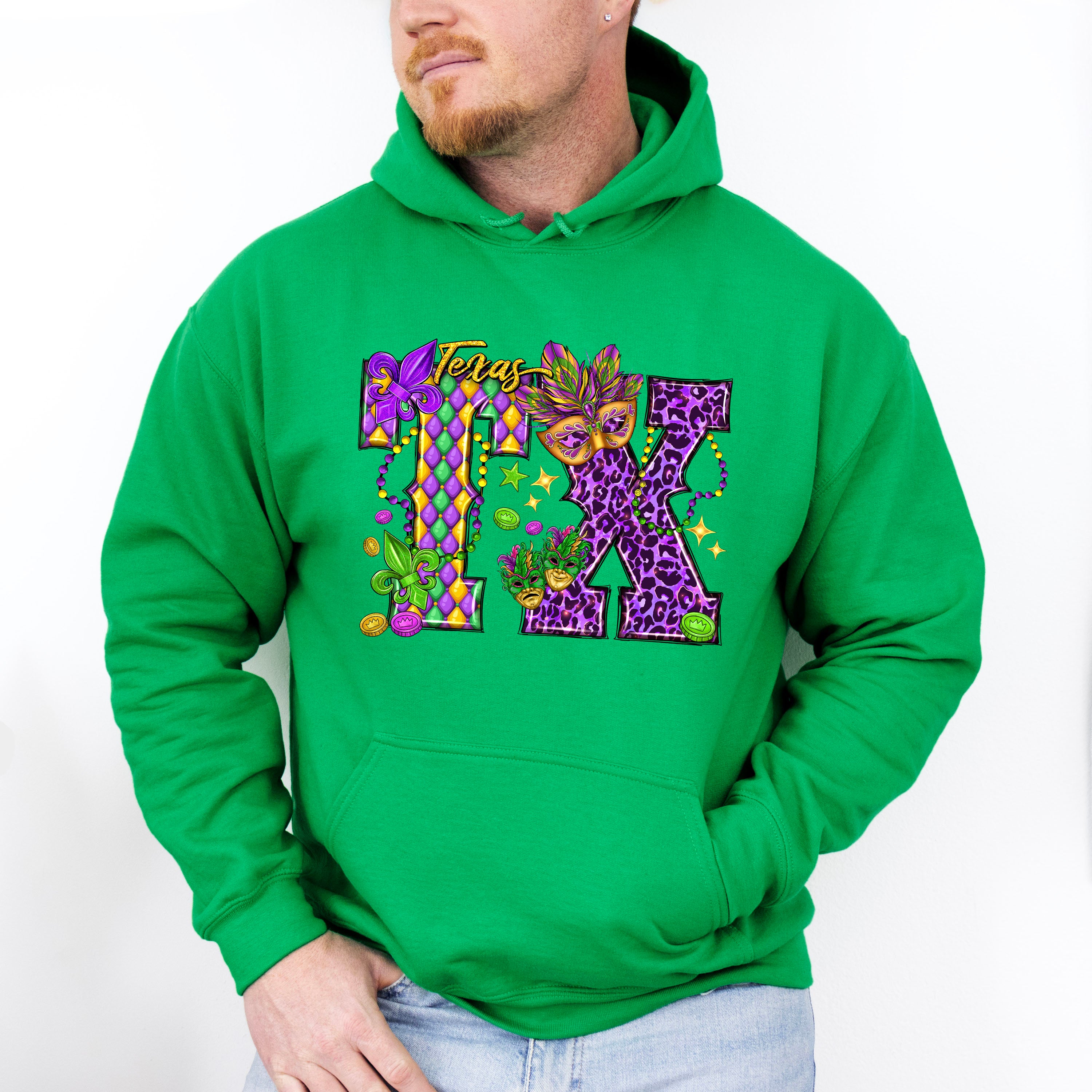 Texas TX Mardi Gras Design - Mardi Gras Unisex Crewneck T-Shirt Sweatshirt Hoodie