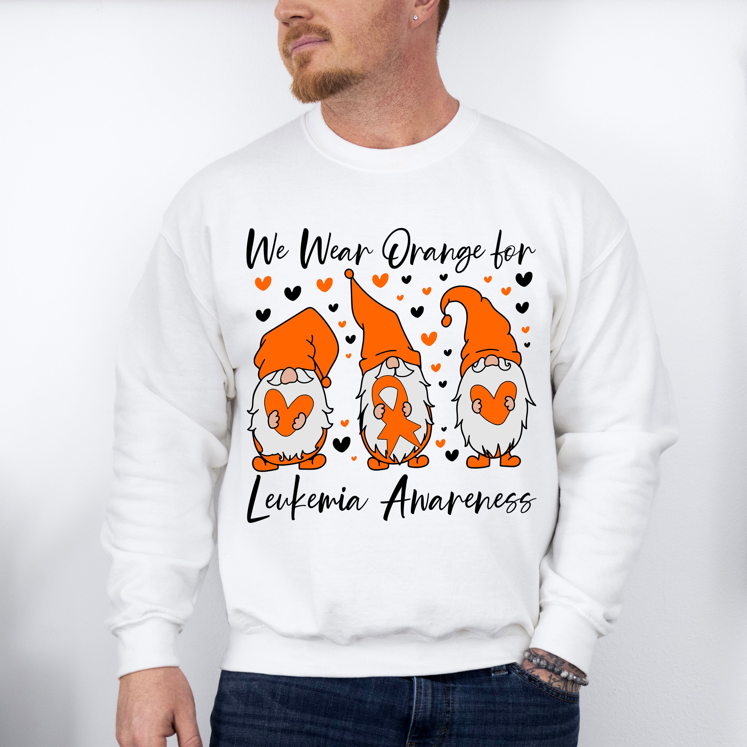 We Wear Orange Leukemia Awareness - Leukemia Unisex Crewneck T-Shirt Sweatshirt Hoodie