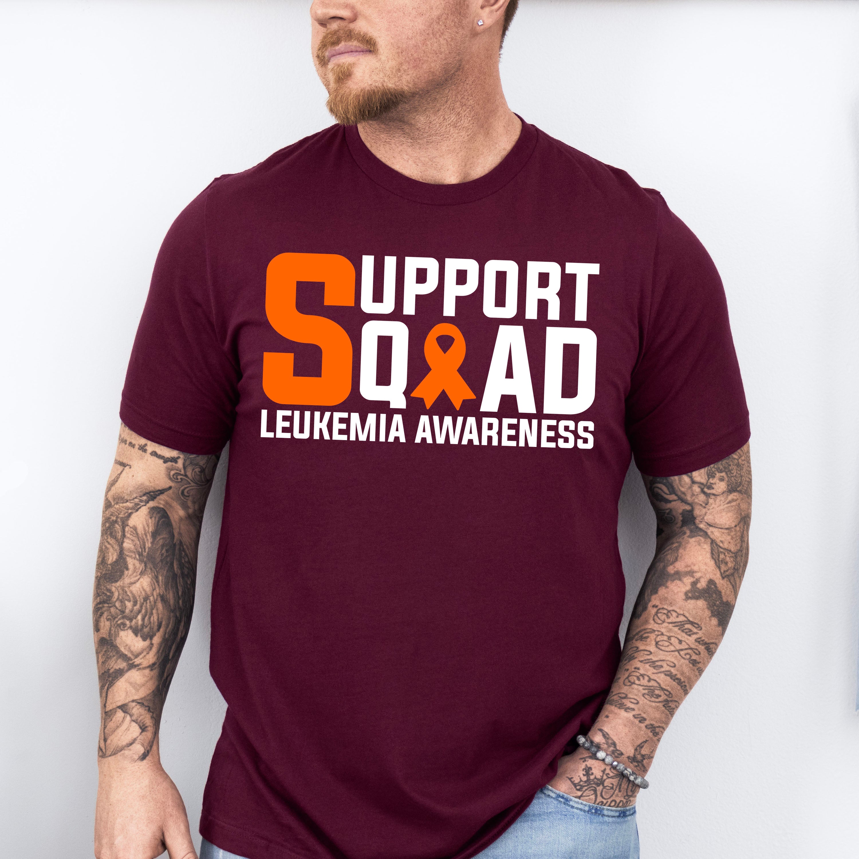 Support Squad Leukemia Awareness - Leukemia Unisex Crewneck T-Shirt Sweatshirt Hoodie