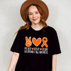 Peace Love Cure Leukemia Awareness - Leukemia Unisex Crewneck T-Shirt Sweatshirt Hoodie