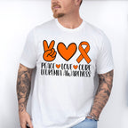 Peace Love Cure Leukemia Awareness - Leukemia Unisex Crewneck T-Shirt Sweatshirt Hoodie