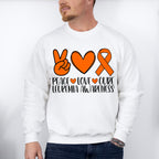 Peace Love Cure Leukemia Awareness - Leukemia Unisex Crewneck T-Shirt Sweatshirt Hoodie