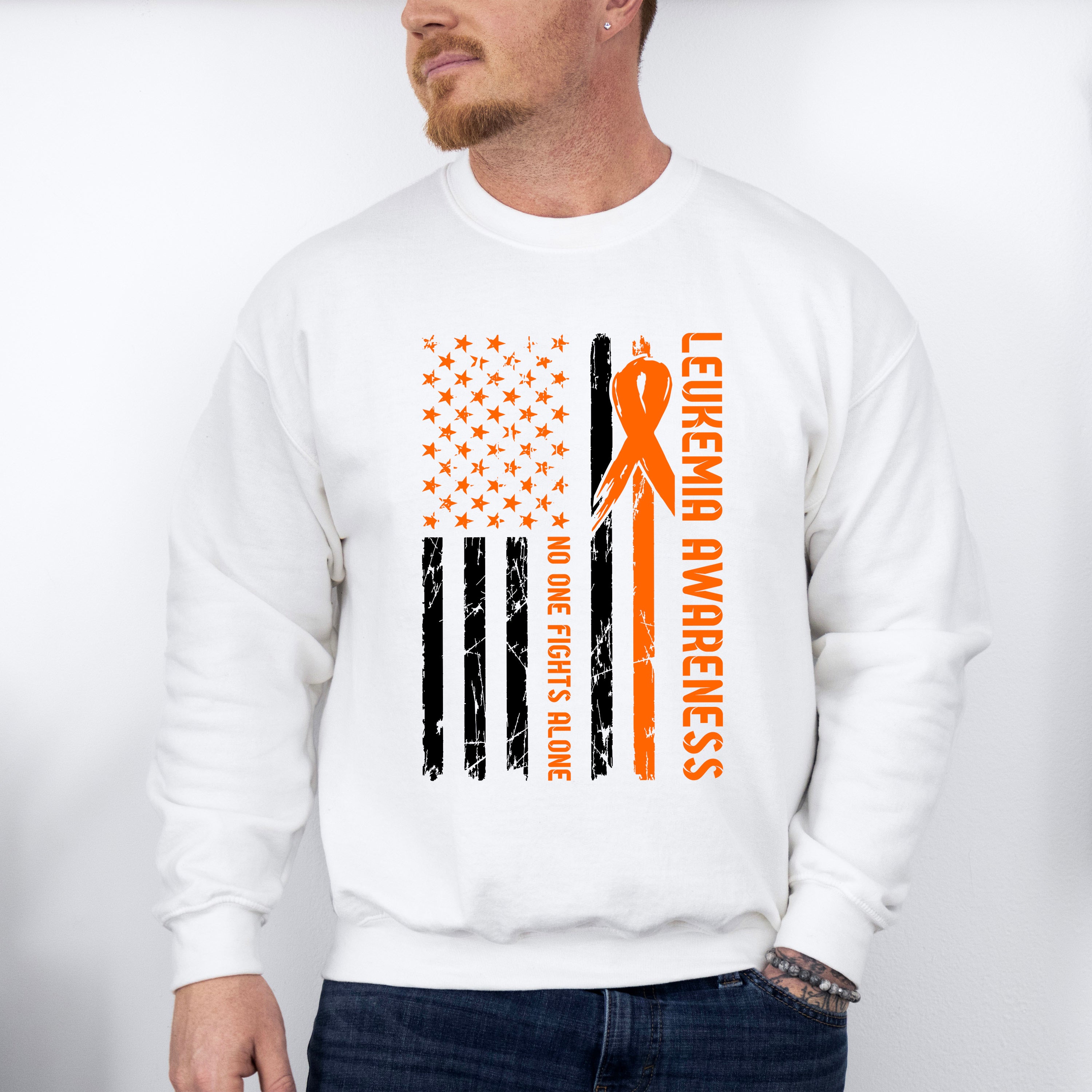 No One Fights Alone - Leukemia Unisex Crewneck T-Shirt Sweatshirt Hoodie