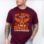 My Hero Is Now My Angel - Leukemia Unisex Crewneck T-Shirt Sweatshirt Hoodie