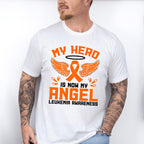 My Hero Is Now My Angel - Leukemia Unisex Crewneck T-Shirt Sweatshirt Hoodie