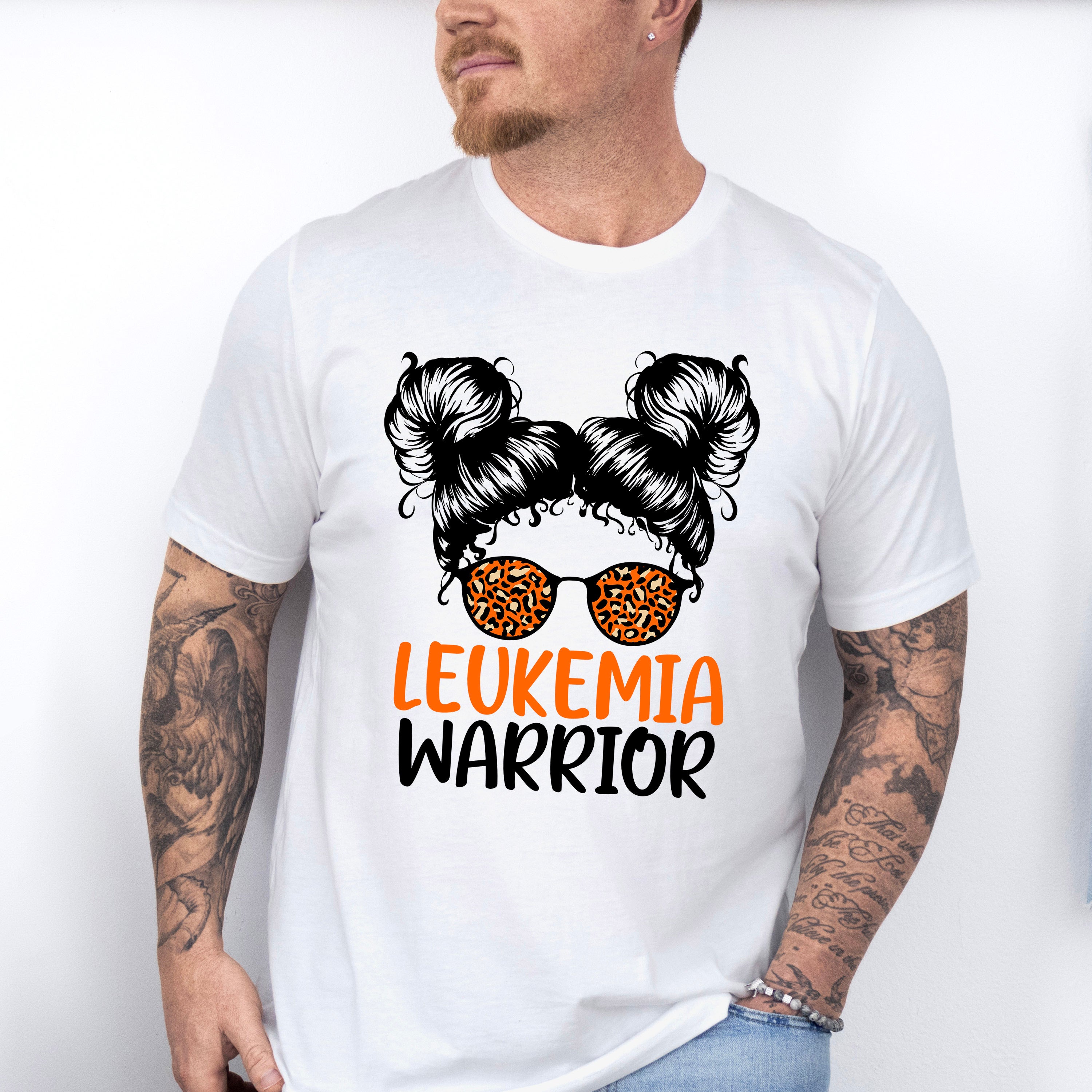 Leukemia Warrior Girl Design - Leukemia Unisex Crewneck T-Shirt Sweatshirt Hoodie
