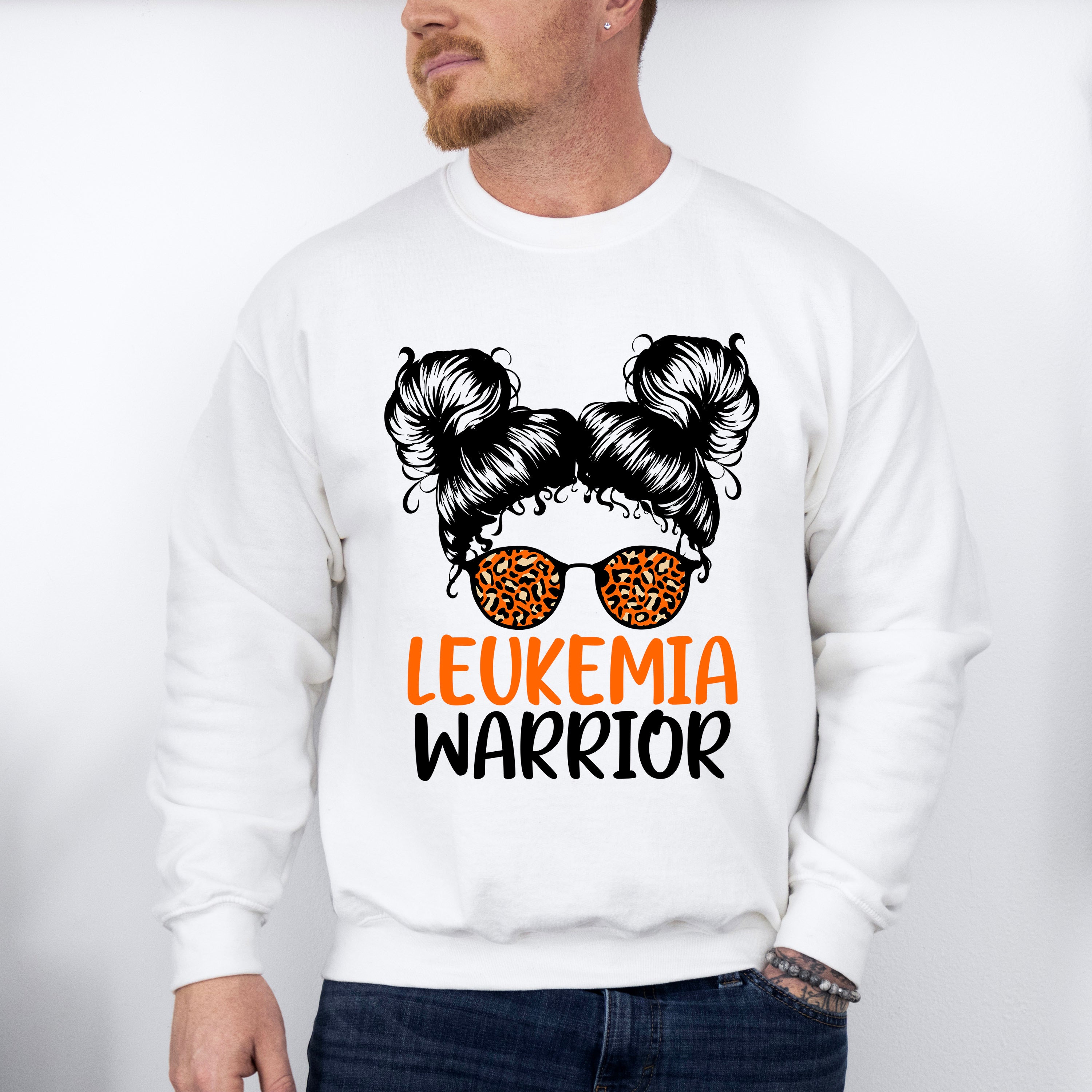 Leukemia Warrior Girl Design - Leukemia Unisex Crewneck T-Shirt Sweatshirt Hoodie