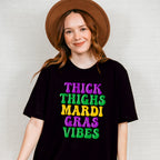 Thick Thighs Mardi Gras Vibes Design - Mardi Gras Unisex Crewneck T-Shirt Sweatshirt Hoodie