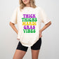 Thick Thighs Mardi Gras Vibes Design - Mardi Gras Unisex Crewneck T-Shirt Sweatshirt Hoodie