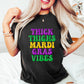 Thick Thighs Mardi Gras Vibes Design - Mardi Gras Unisex Crewneck T-Shirt Sweatshirt Hoodie