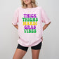 Thick Thighs Mardi Gras Vibes Design - Mardi Gras Unisex Crewneck T-Shirt Sweatshirt Hoodie