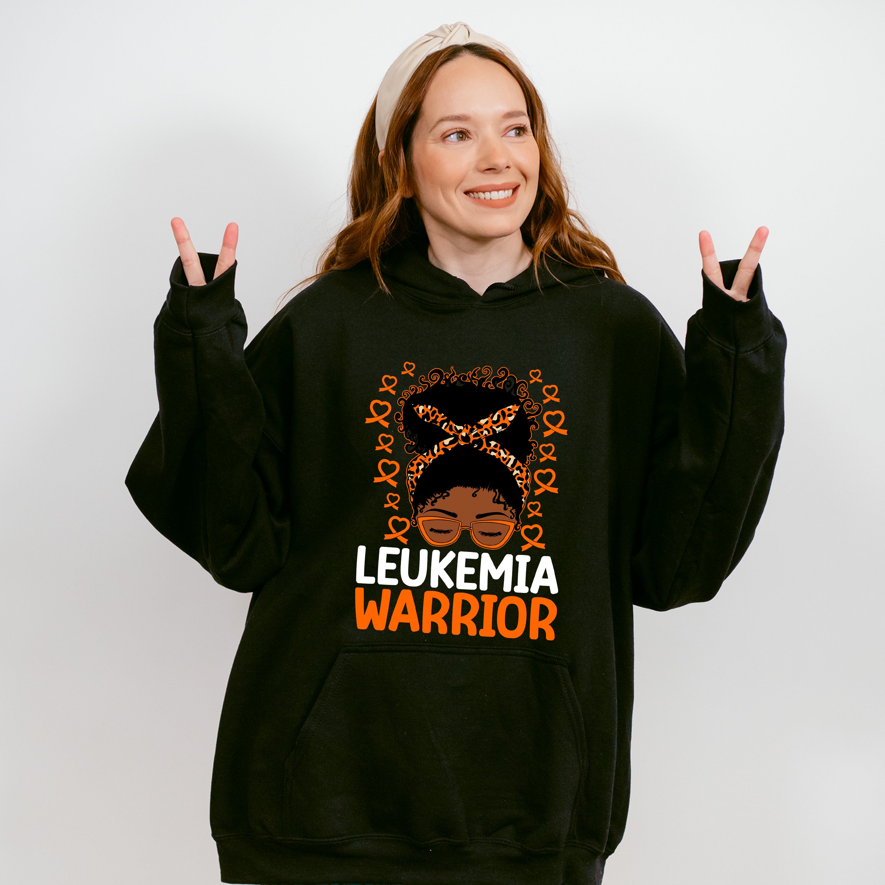 Leukemia Warrior Orange Design - Leukemia Unisex Crewneck T-Shirt Sweatshirt Hoodie