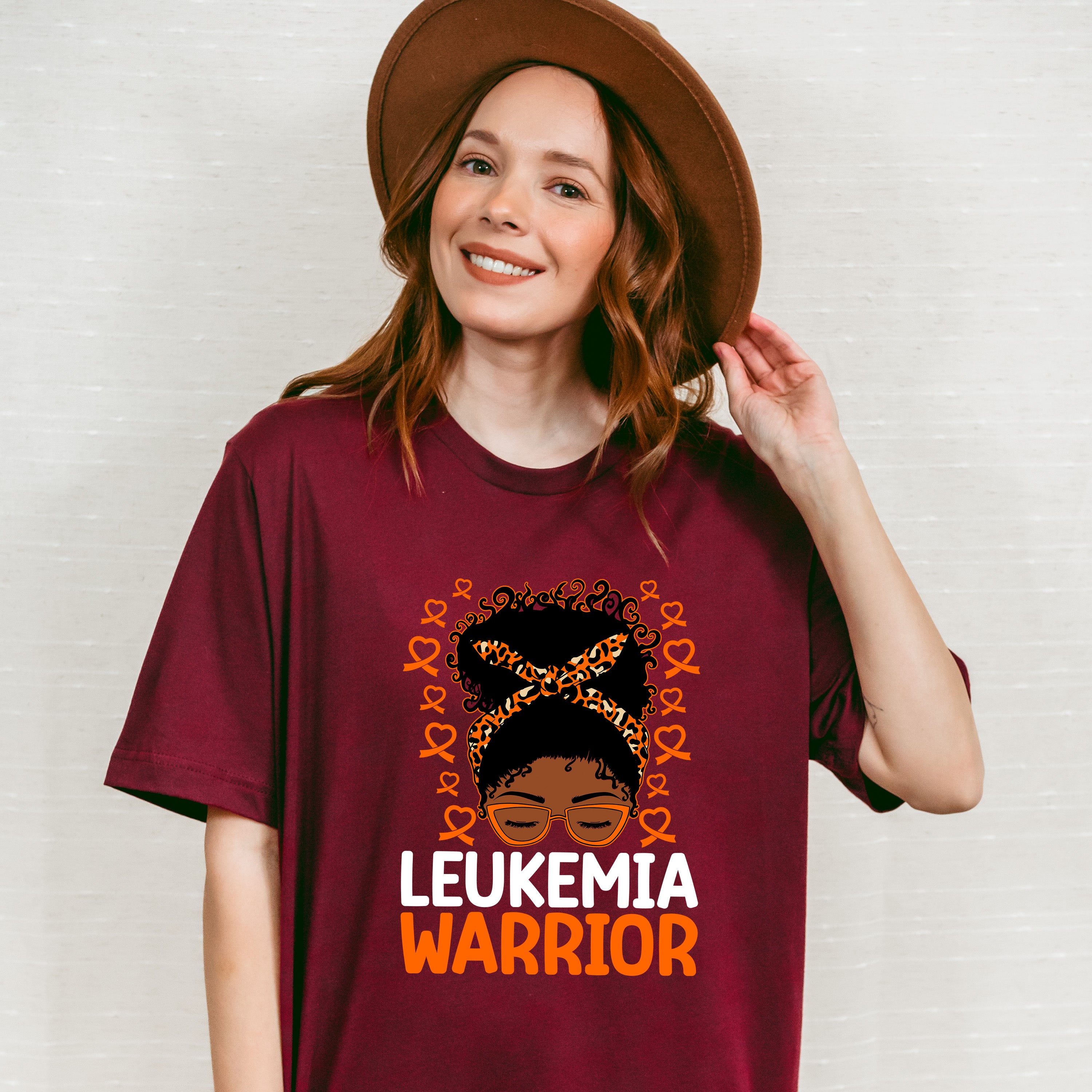 Leukemia Warrior Orange Design - Leukemia Unisex Crewneck T-Shirt Sweatshirt Hoodie