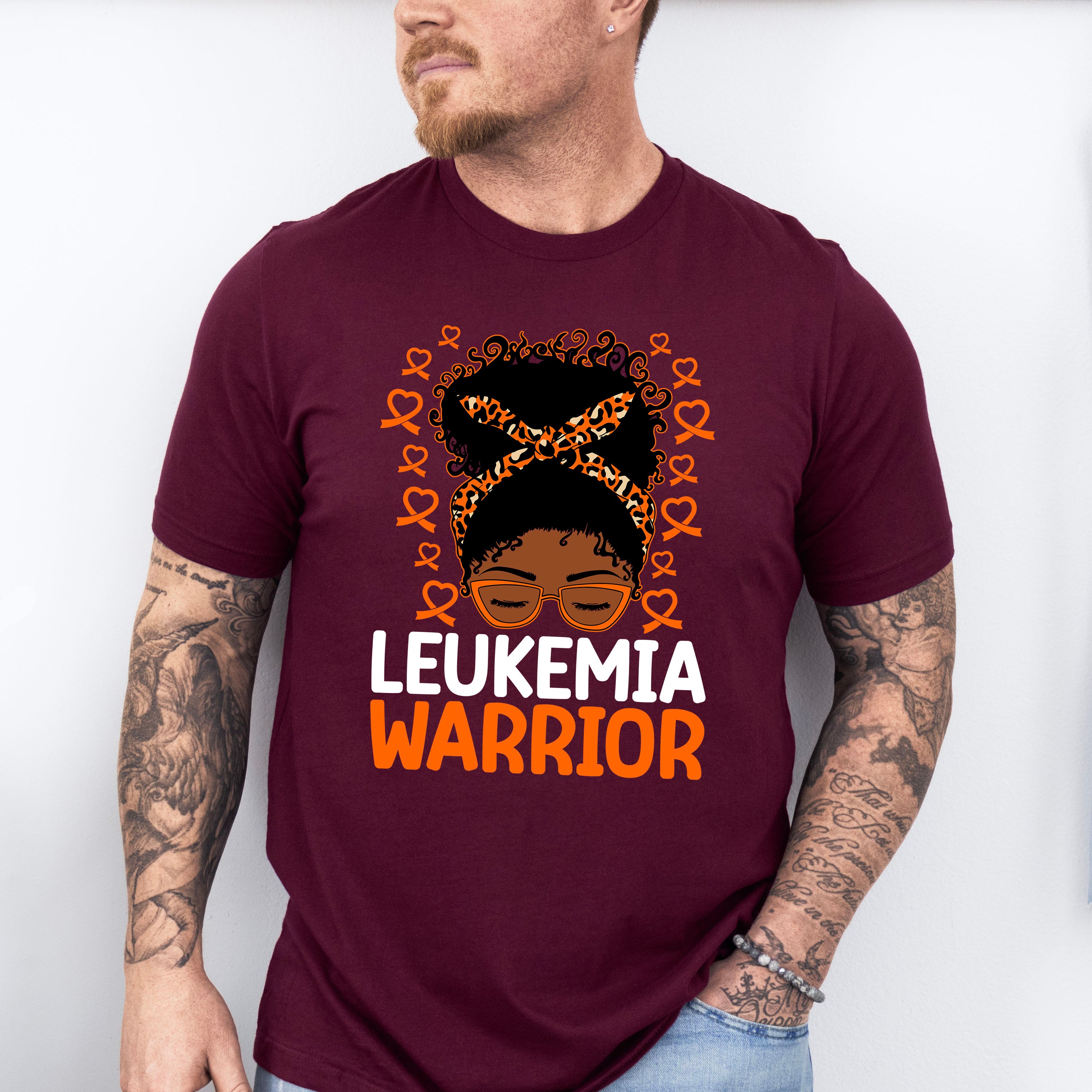 Leukemia Warrior Orange Design - Leukemia Unisex Crewneck T-Shirt Sweatshirt Hoodie