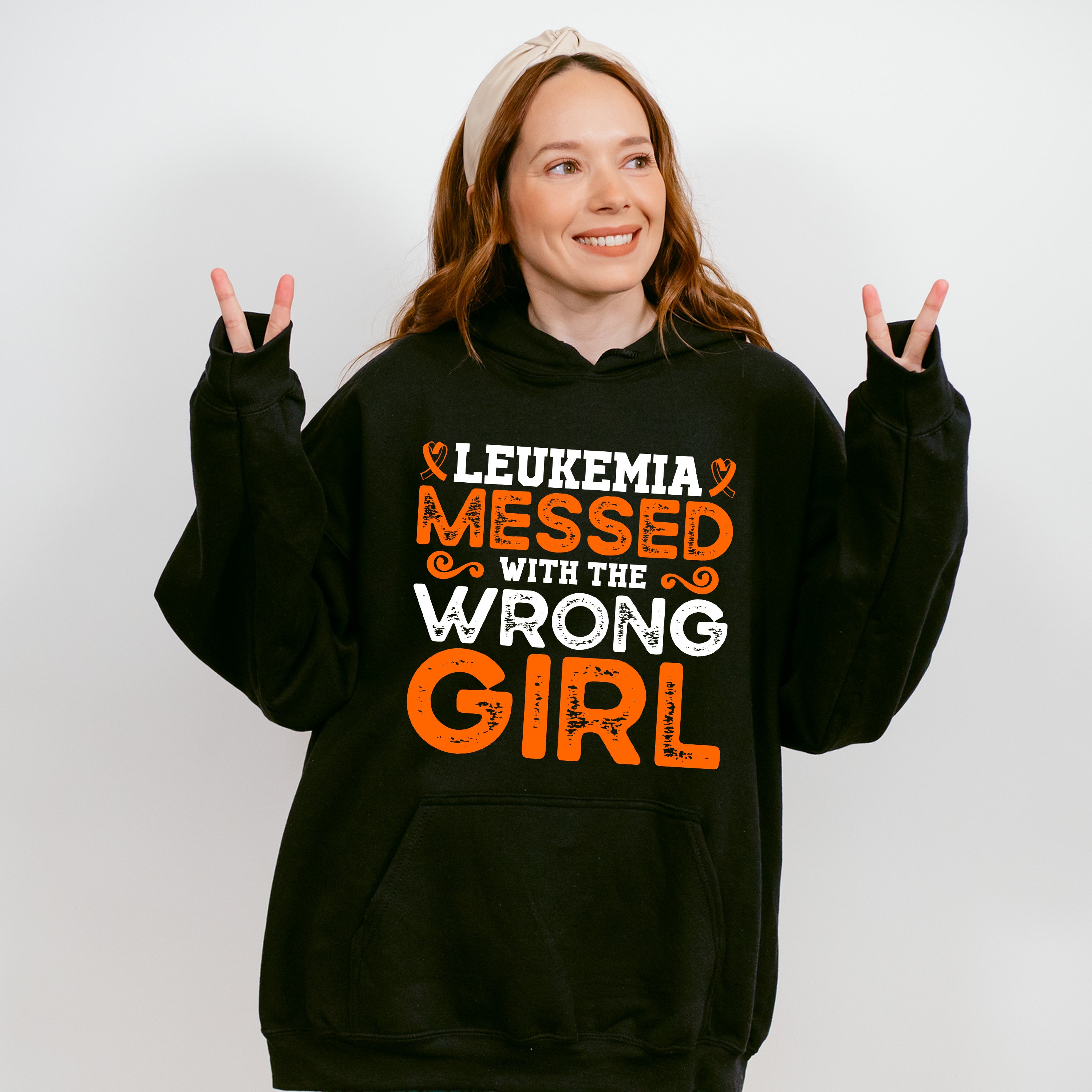 Leukemia Messed With The Wrong Girl - Leukemia Unisex Crewneck T-Shirt Sweatshirt Hoodie
