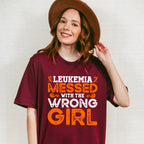 Leukemia Messed With The Wrong Girl - Leukemia Unisex Crewneck T-Shirt Sweatshirt Hoodie