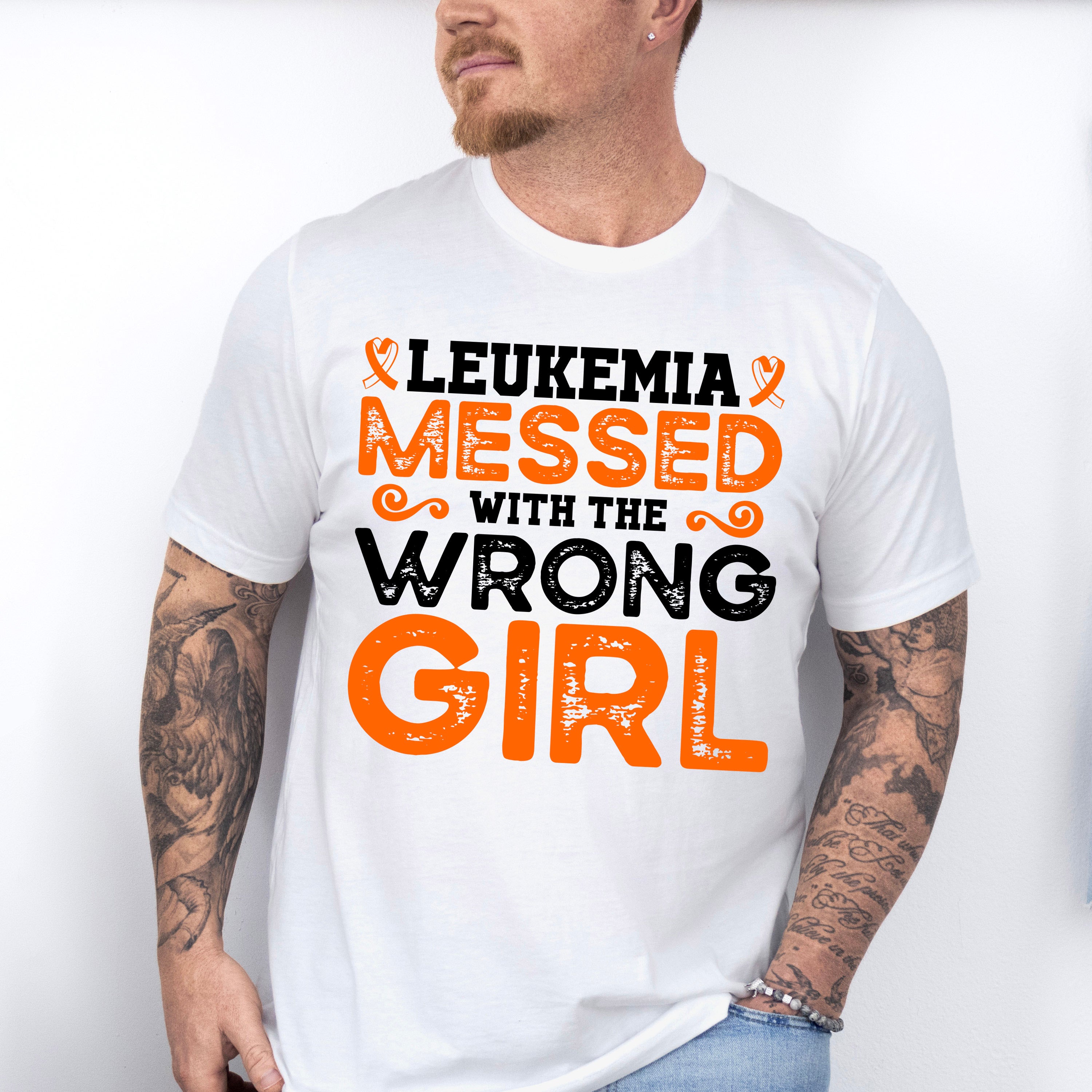 Leukemia Messed With The Wrong Girl - Leukemia Unisex Crewneck T-Shirt Sweatshirt Hoodie