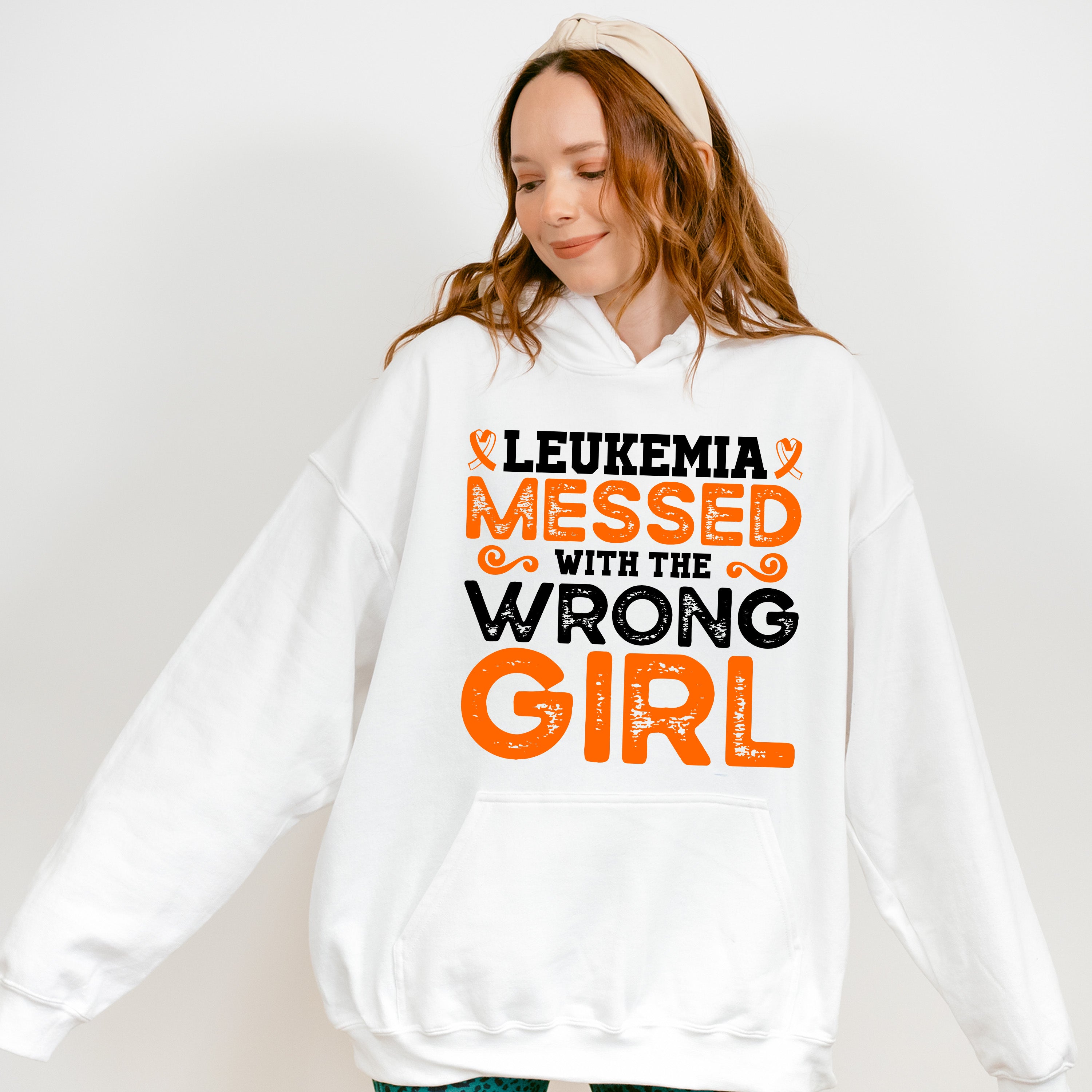 Leukemia Messed With The Wrong Girl - Leukemia Unisex Crewneck T-Shirt Sweatshirt Hoodie