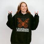 Leukemia Awareness Butterfly Design - Leukemia Unisex Crewneck T-Shirt Sweatshirt Hoodie
