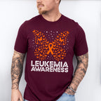 Leukemia Awareness Butterfly Design - Leukemia Unisex Crewneck T-Shirt Sweatshirt Hoodie