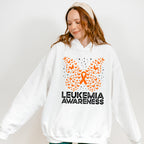 Leukemia Awareness Butterfly Design - Leukemia Unisex Crewneck T-Shirt Sweatshirt Hoodie