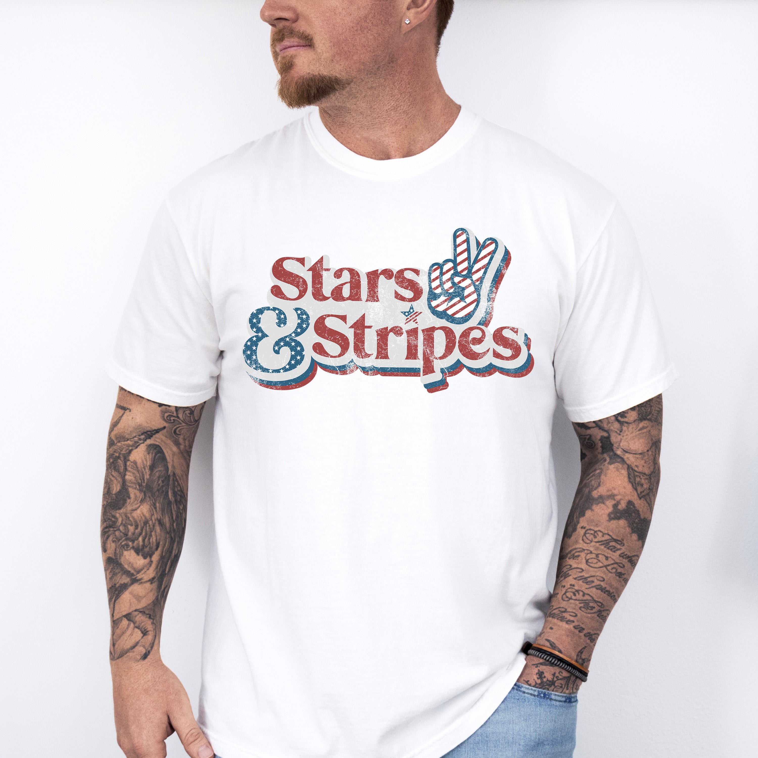 Stars And Stripes 4th Of July Unisex Crewneck T-Shirt Sweatshirt Hoodie