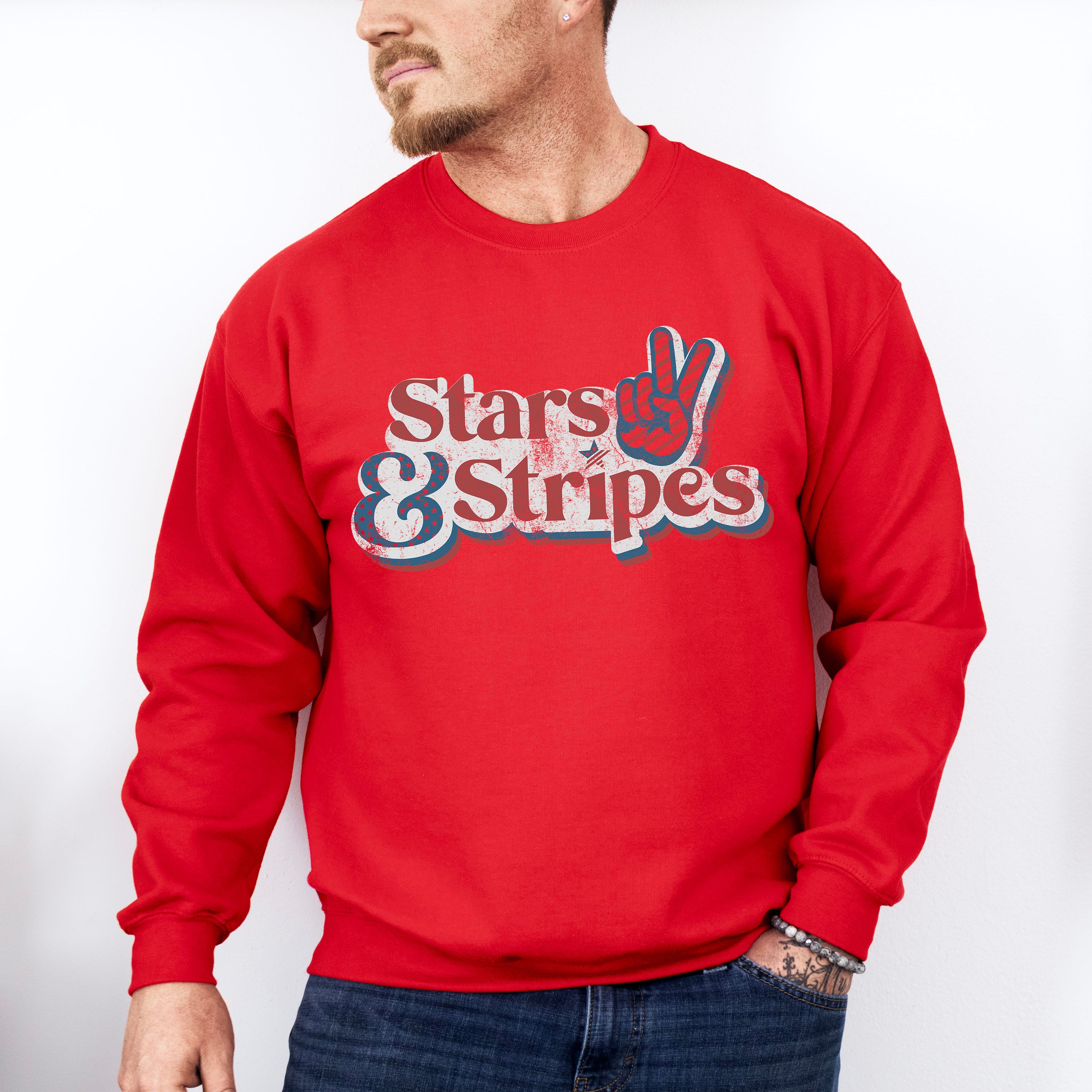 Stars And Stripes 4th Of July Unisex Crewneck T-Shirt Sweatshirt Hoodie