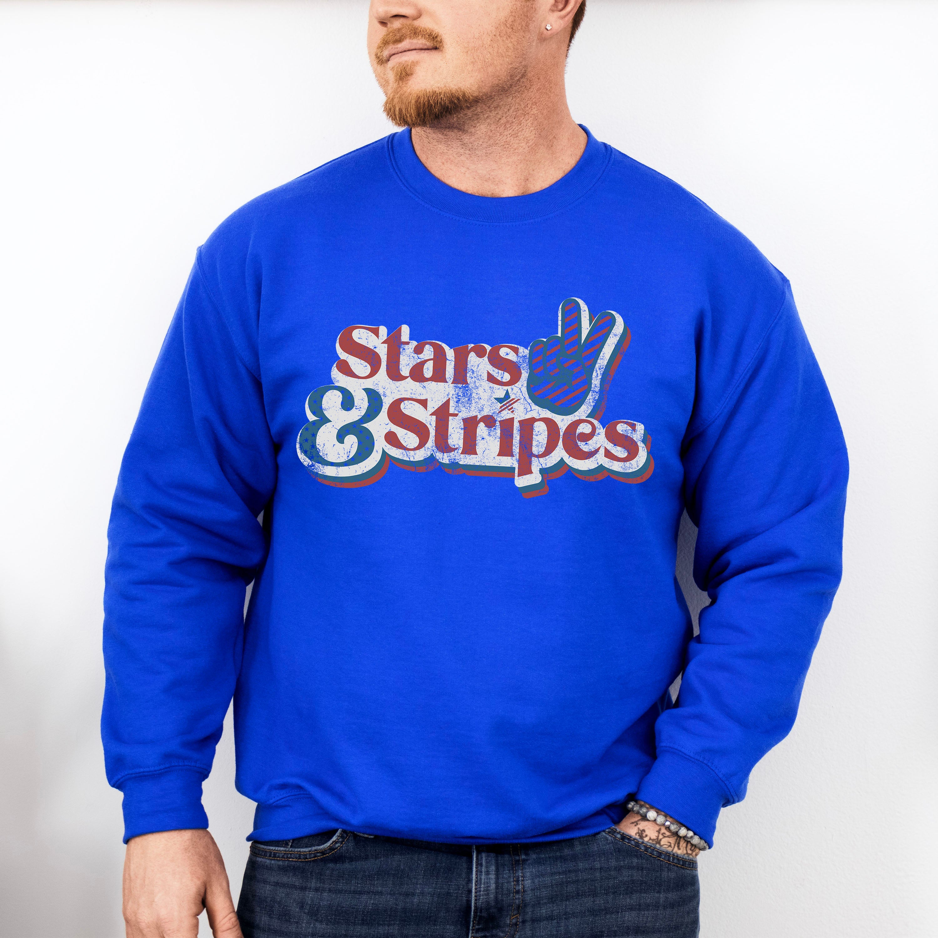 Stars And Stripes 4th Of July Unisex Crewneck T-Shirt Sweatshirt Hoodie