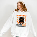 In September We Wear Orange Girl - Leukemia Unisex Crewneck T-Shirt Sweatshirt Hoodie