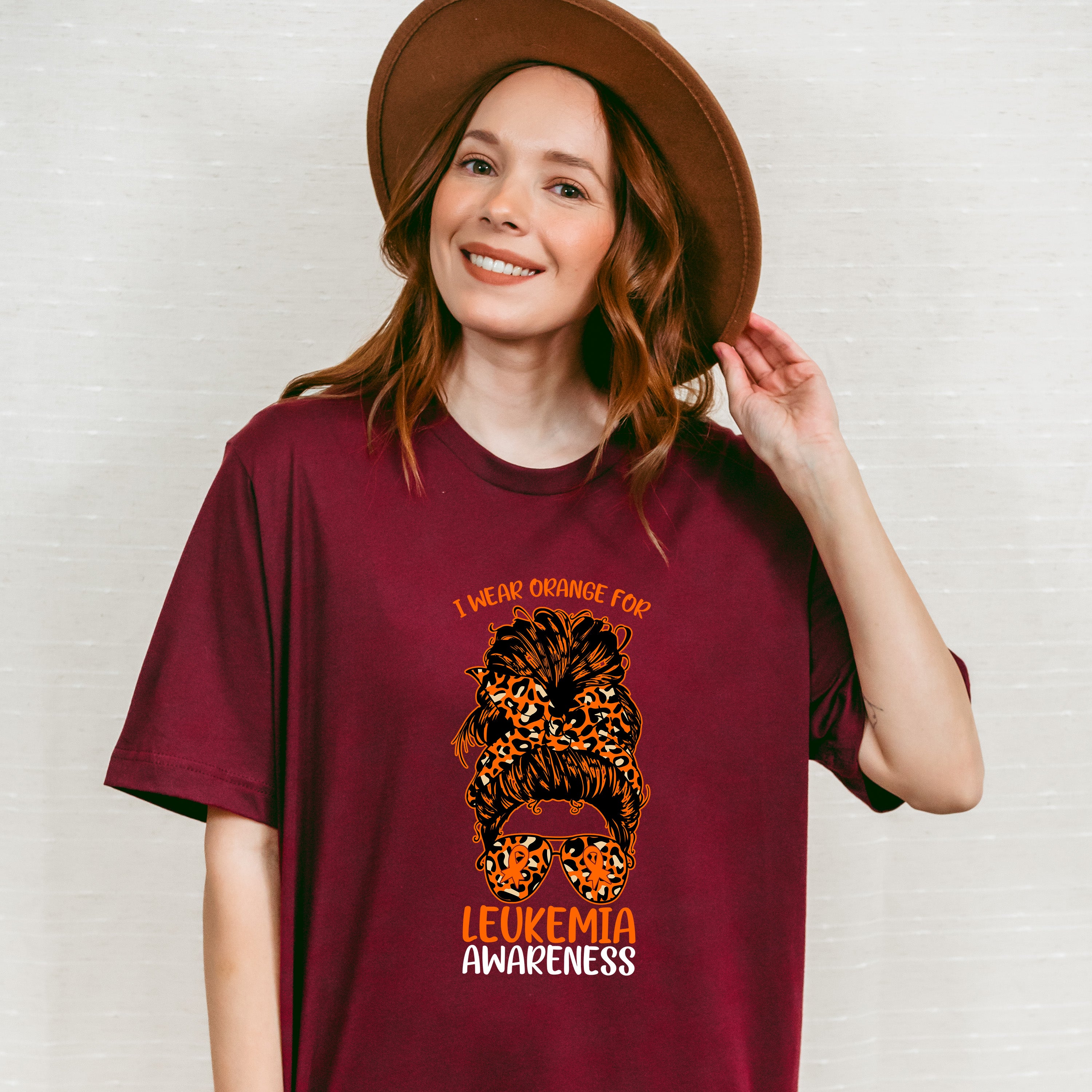 Wear Orange Girl Design - Leukemia Unisex Crewneck T-Shirt Sweatshirt Hoodie