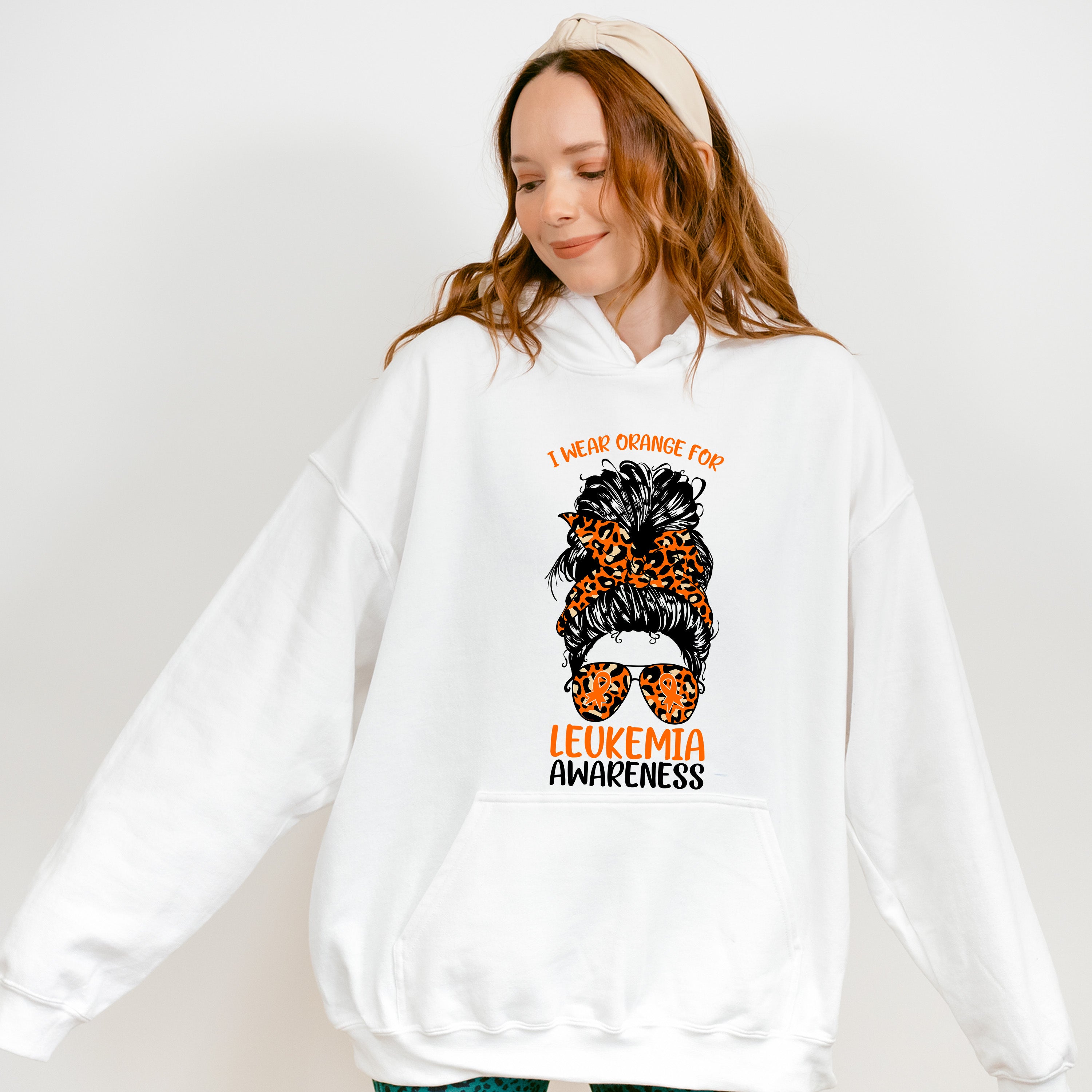 Wear Orange Girl Design - Leukemia Unisex Crewneck T-Shirt Sweatshirt Hoodie