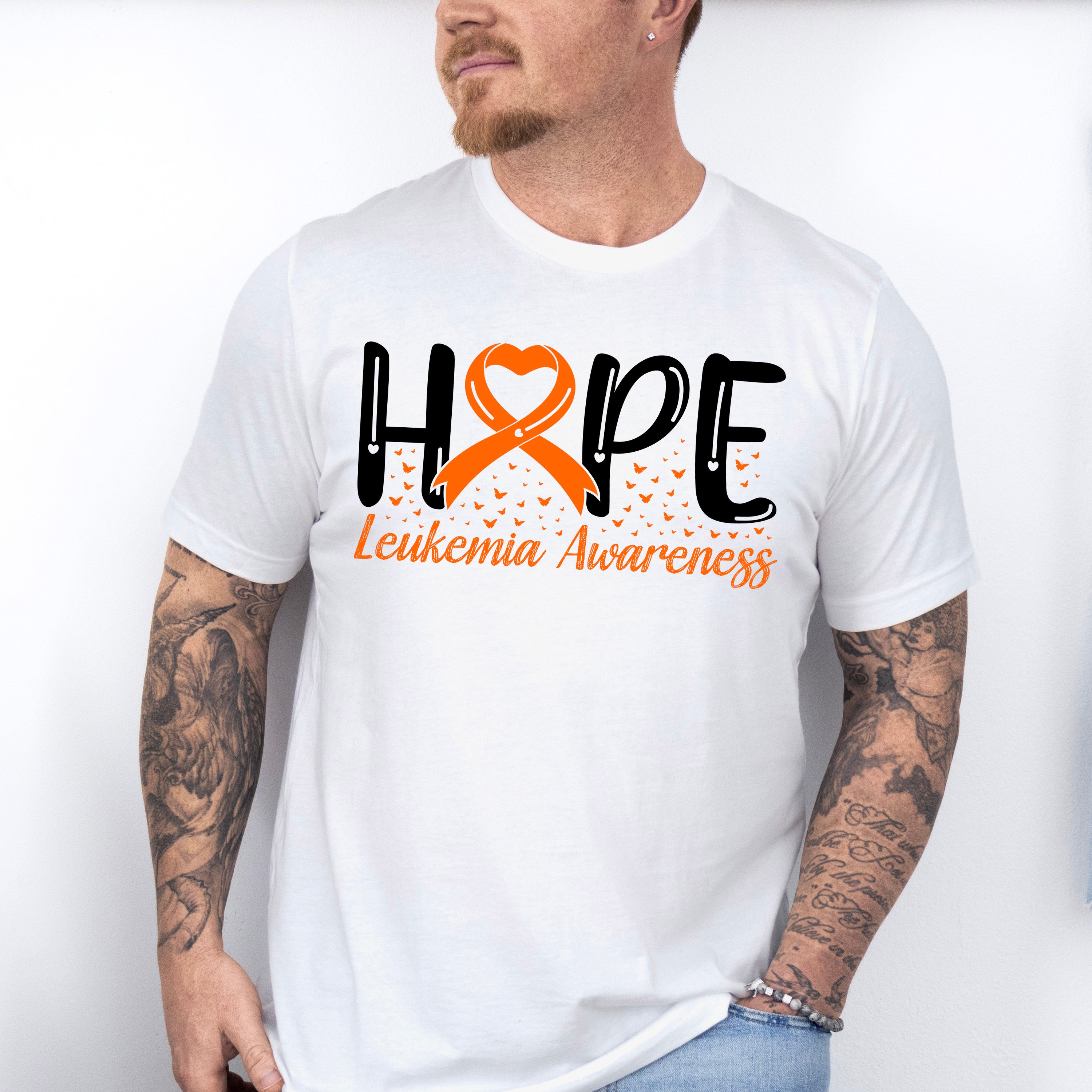 Hope Ribbon Design - Leukemia Unisex Crewneck T-Shirt Sweatshirt Hoodie