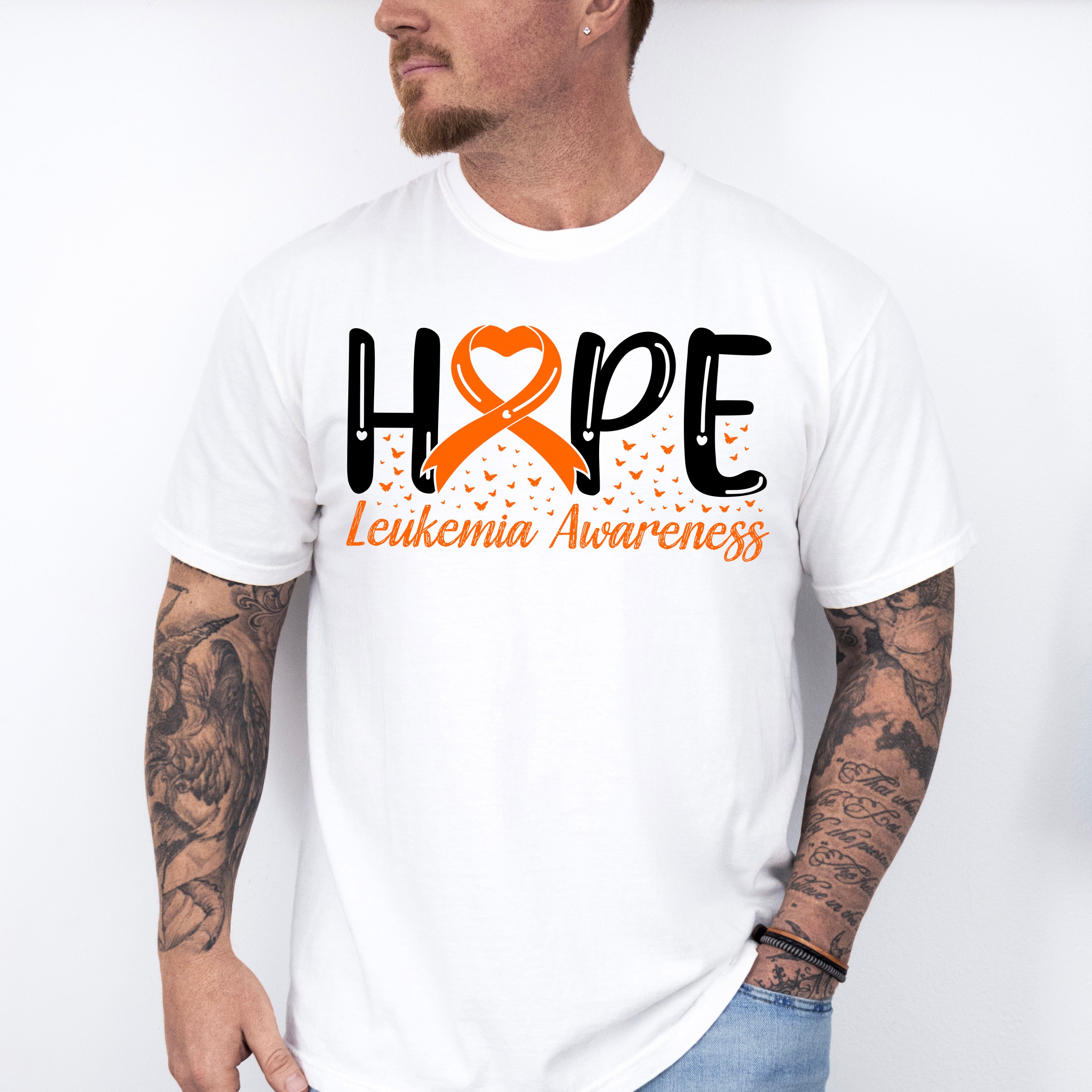 Hope Ribbon Design - Leukemia Unisex Crewneck T-Shirt Sweatshirt Hoodie