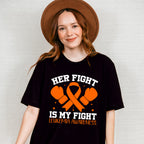 Her Fight Is My Fight Gloves - Leukemia Unisex Crewneck T-Shirt Sweatshirt Hoodie