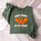 Her Fight Is My Fight Gloves - Leukemia Unisex Crewneck T-Shirt Sweatshirt Hoodie