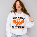 Her Fight Is My Fight Gloves - Leukemia Unisex Crewneck T-Shirt Sweatshirt Hoodie