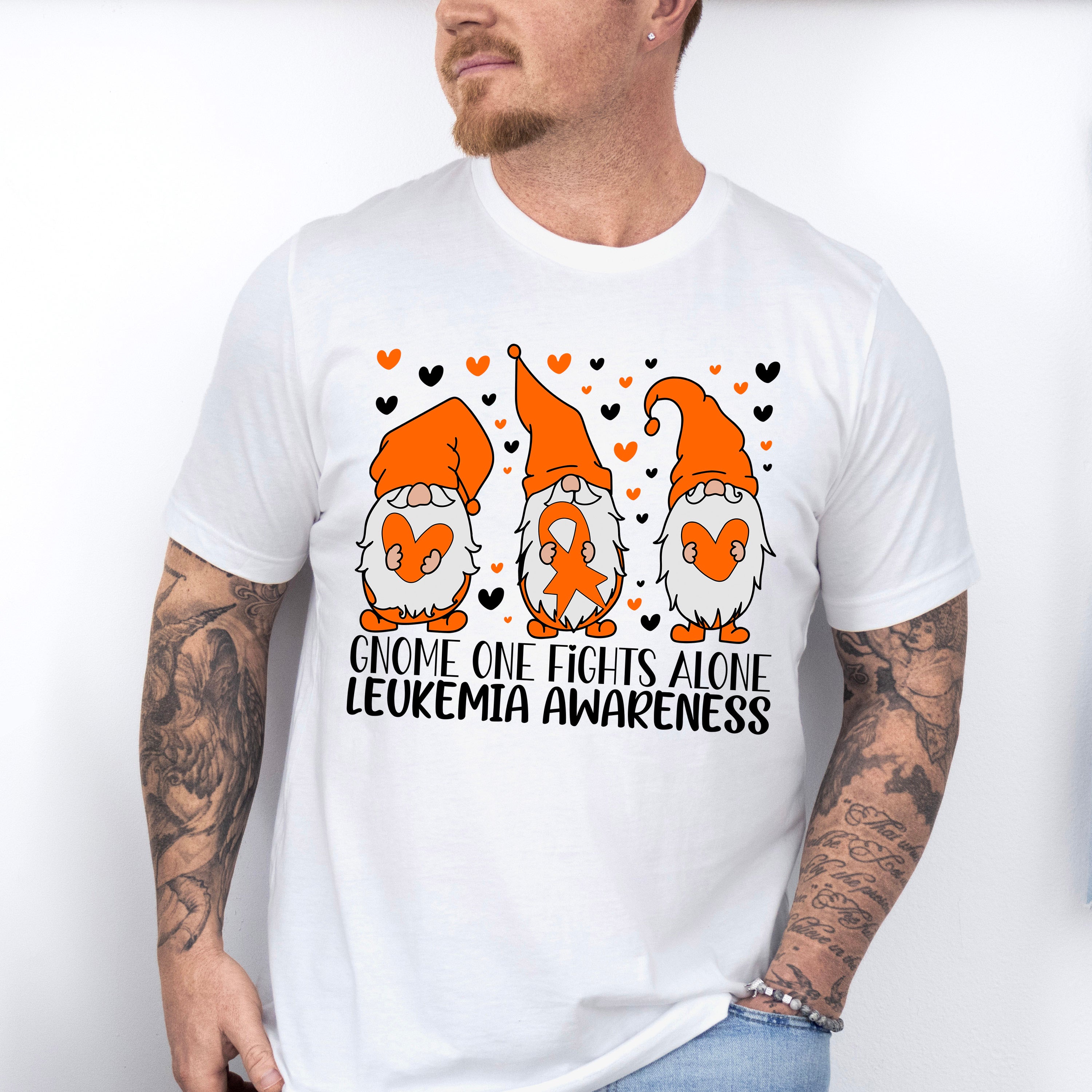 Gnome One Fights Alone - Leukemia Unisex Crewneck T-Shirt Sweatshirt Hoodie