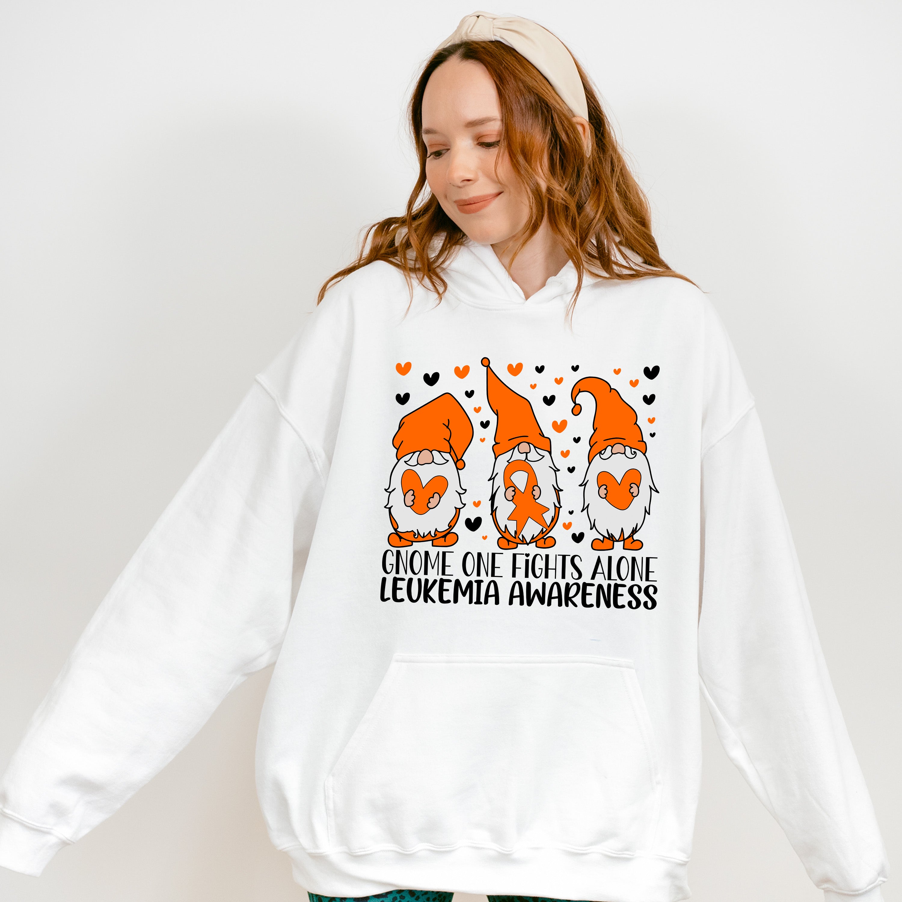 Gnome One Fights Alone - Leukemia Unisex Crewneck T-Shirt Sweatshirt Hoodie