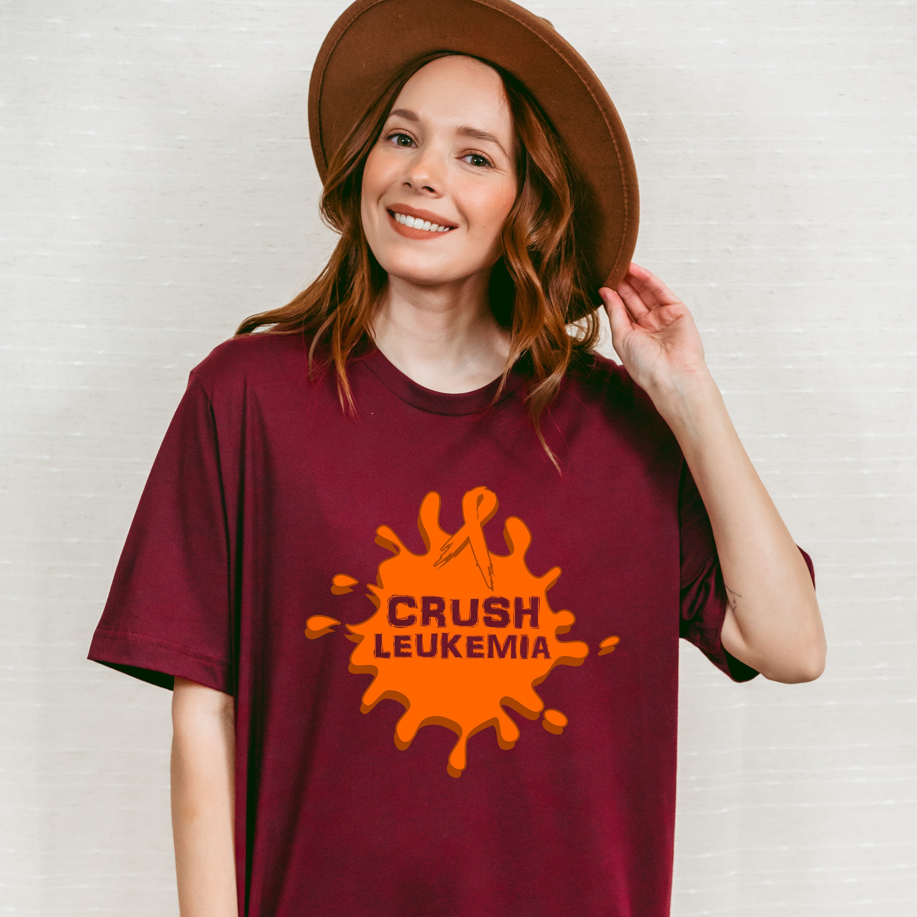 Crush Leukemia Splash Design - Leukemia Unisex Crewneck T-Shirt Sweatshirt Hoodie