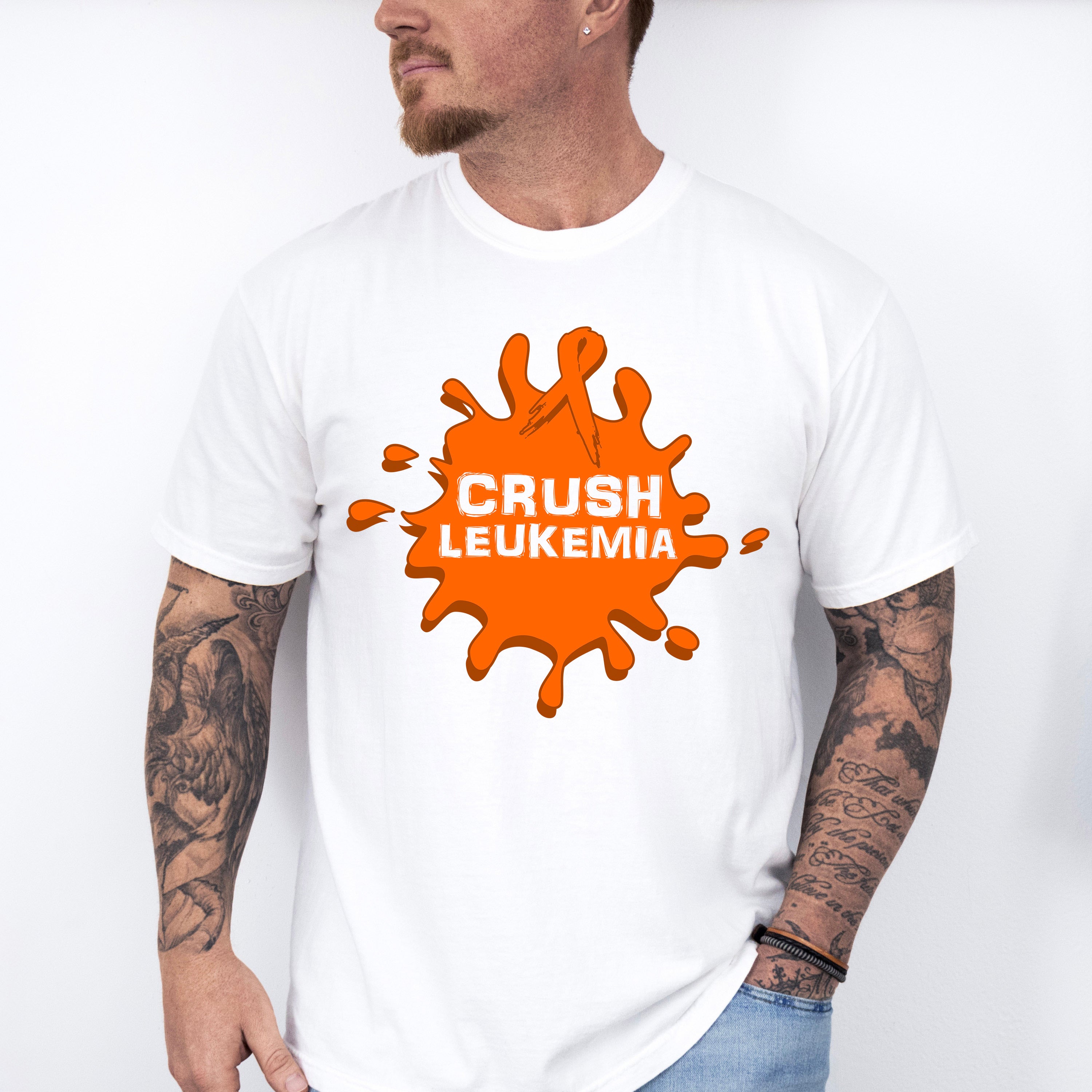 Crush Leukemia Splash Design - Leukemia Unisex Crewneck T-Shirt Sweatshirt Hoodie