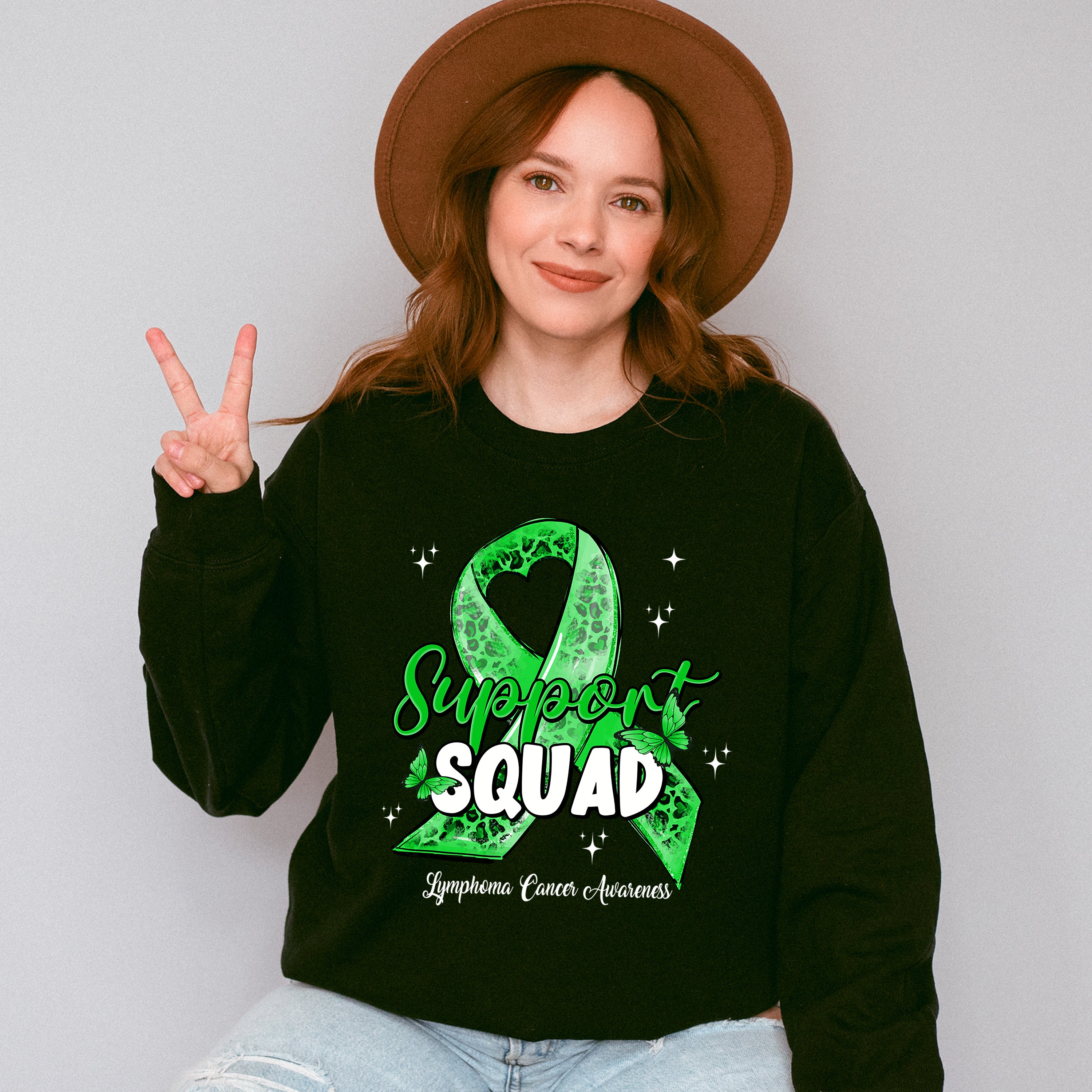 Support Squad Cancer Awareness - Lymphoma Unisex Crewneck T-Shirt Sweatshirt Hoodie