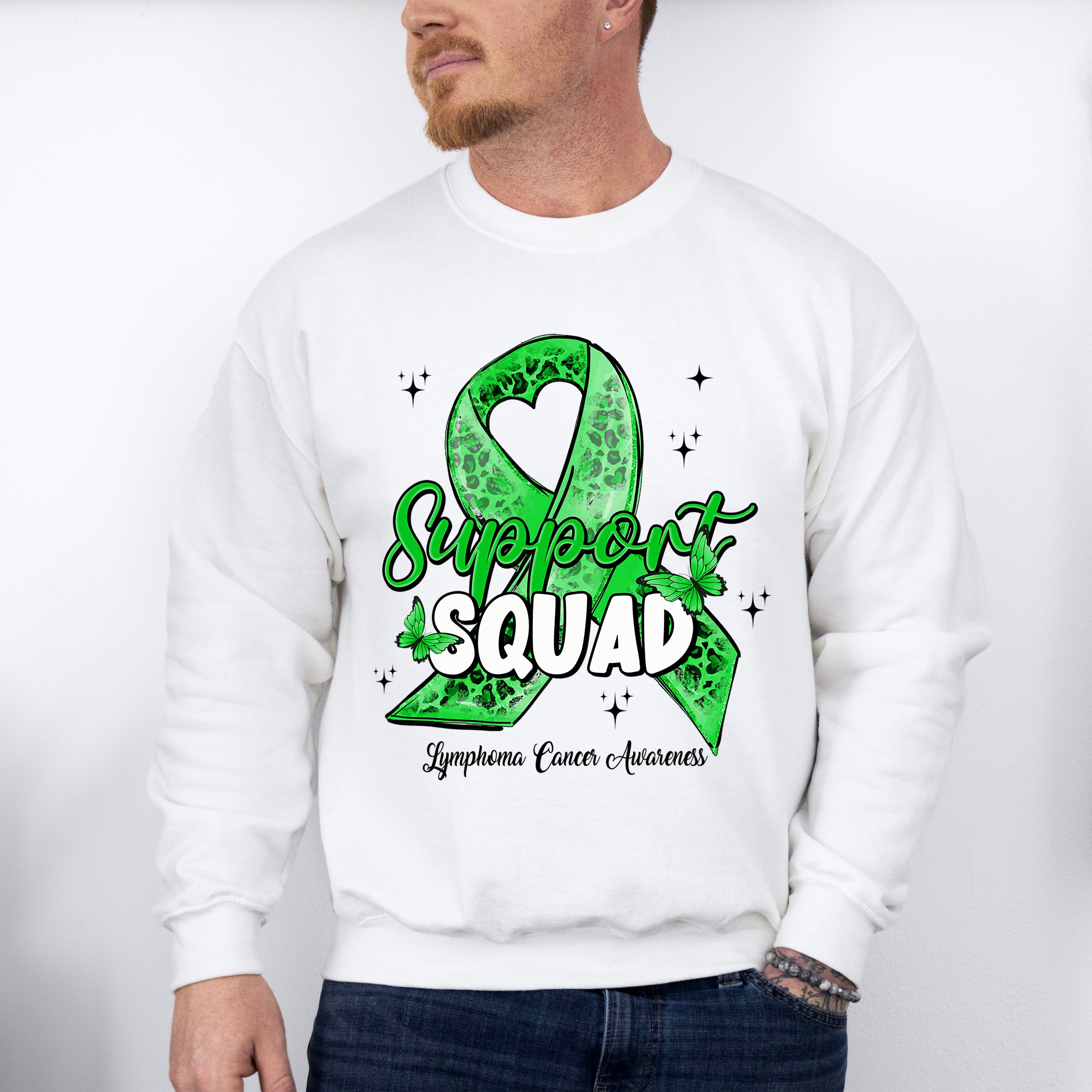 Support Squad Cancer Awareness - Lymphoma Unisex Crewneck T-Shirt Sweatshirt Hoodie
