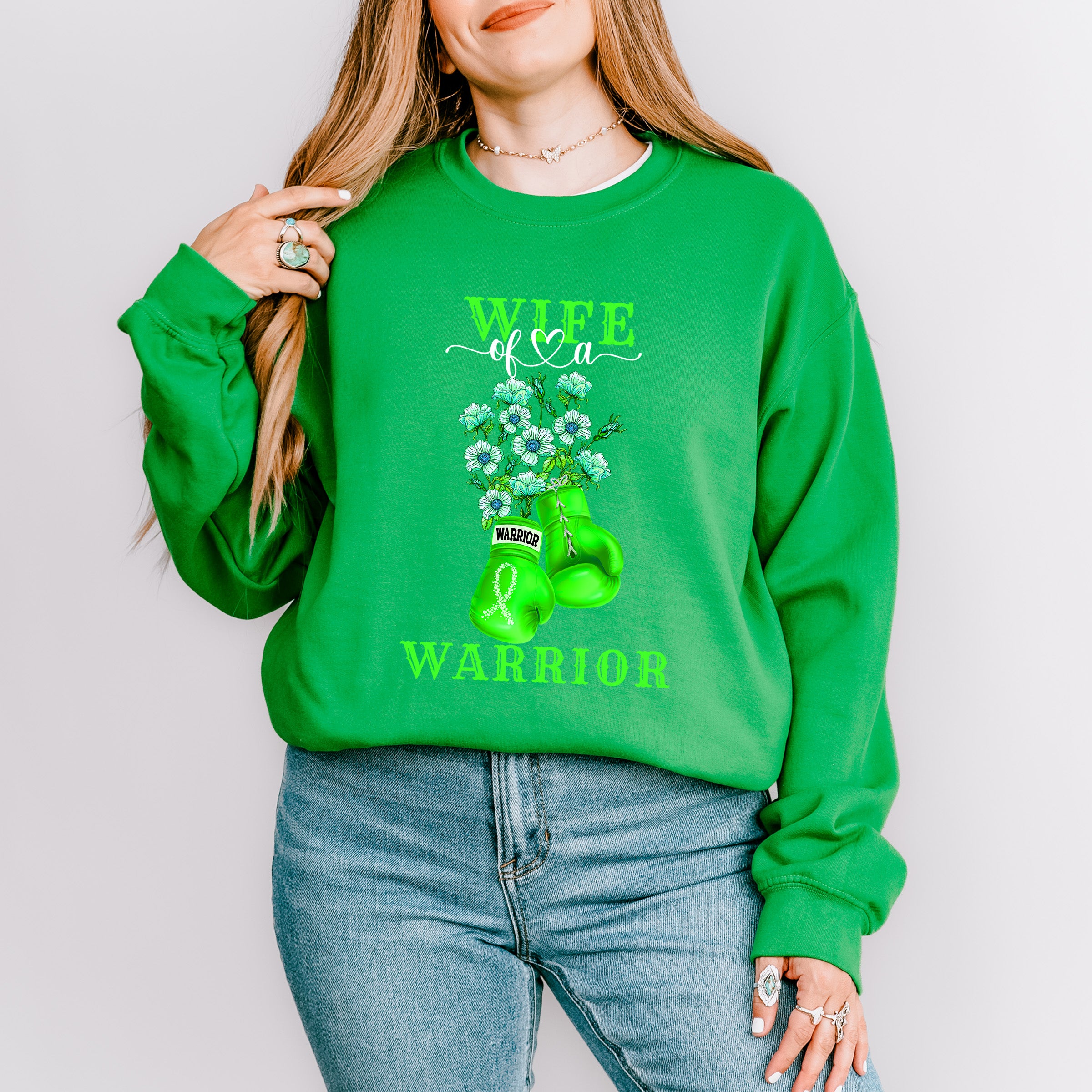 Wife of a Warrior - Lymphoma Unisex Crewneck T-Shirt Sweatshirt Hoodie