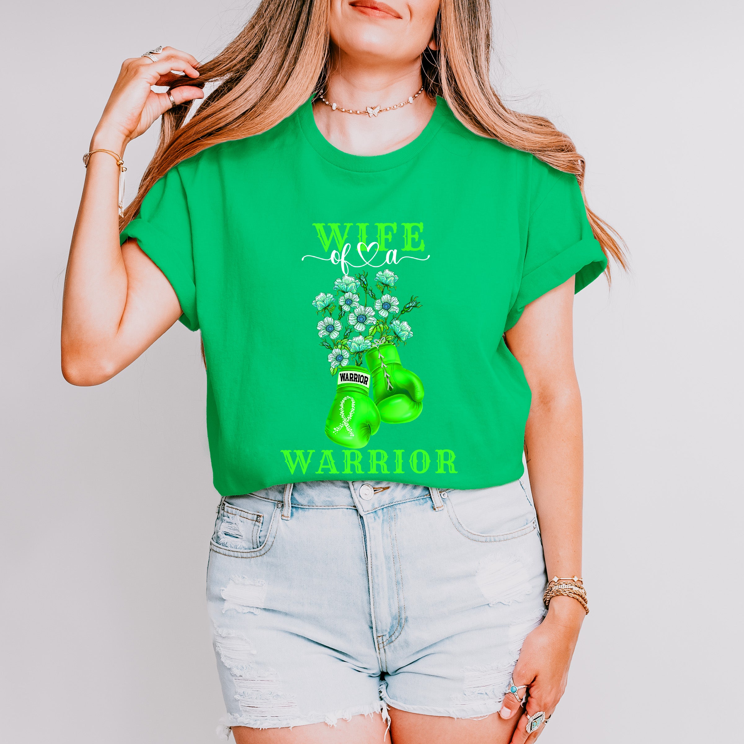 Wife of a Warrior - Lymphoma Unisex Crewneck T-Shirt Sweatshirt Hoodie