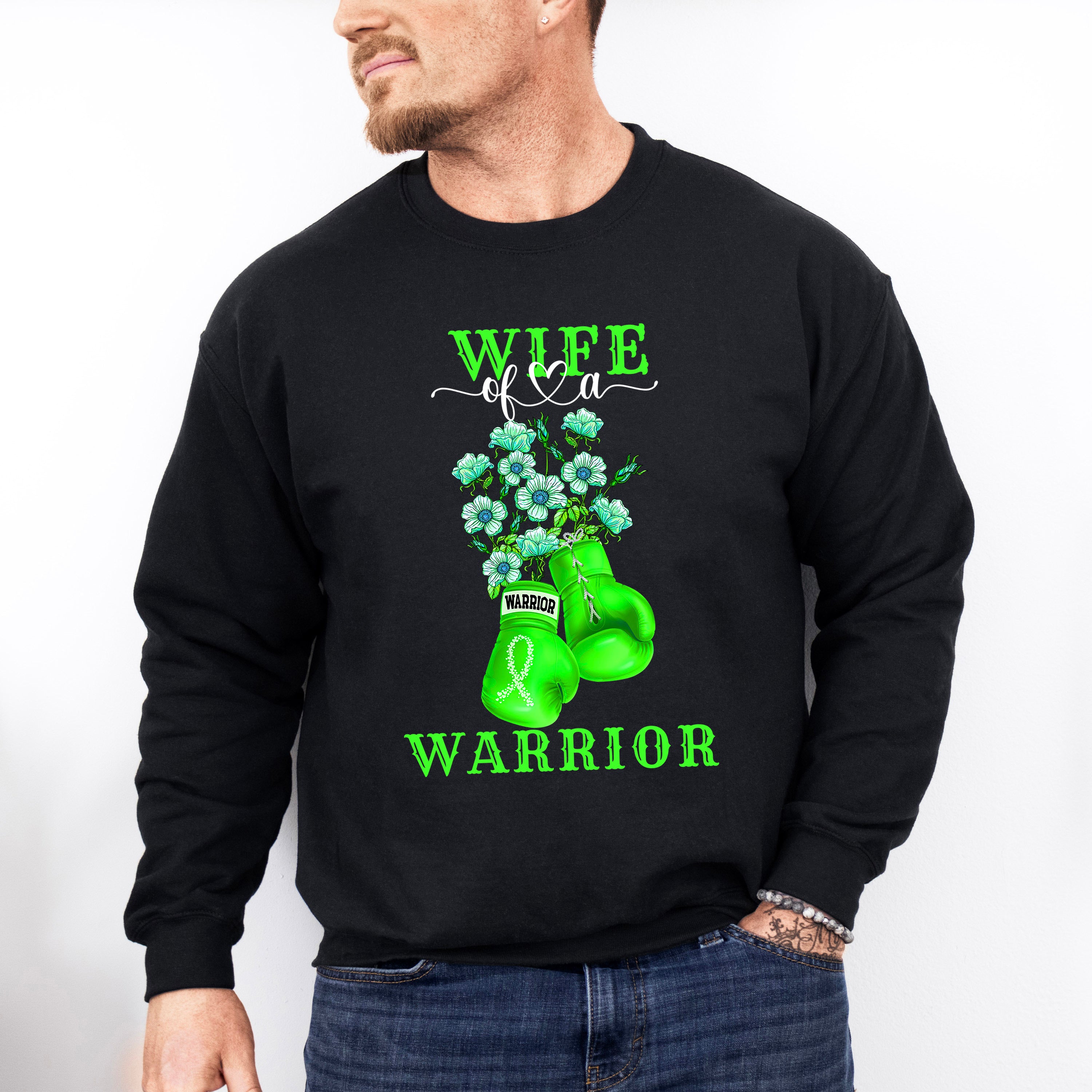 Wife of a Warrior - Lymphoma Unisex Crewneck T-Shirt Sweatshirt Hoodie