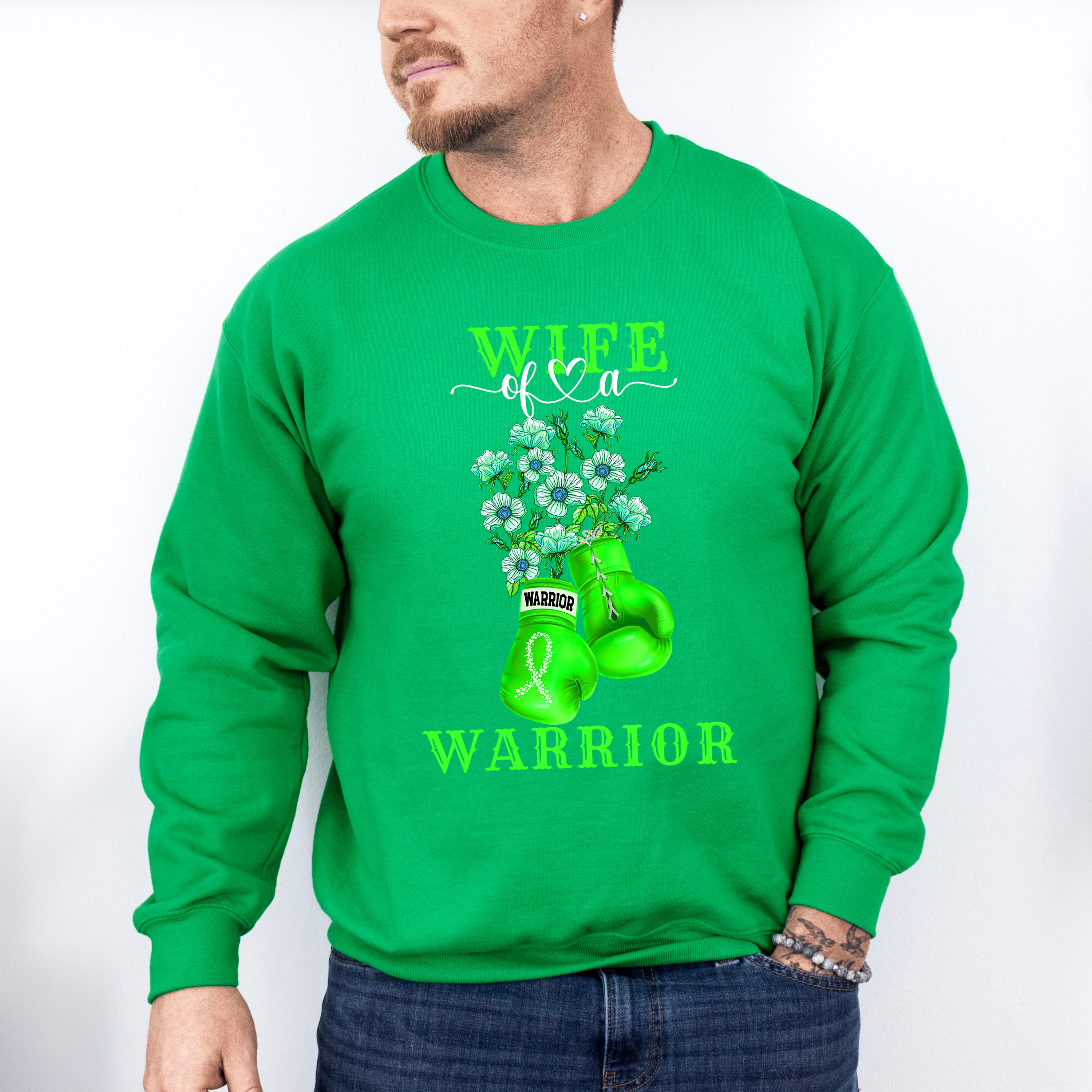 Wife of a Warrior - Lymphoma Unisex Crewneck T-Shirt Sweatshirt Hoodie