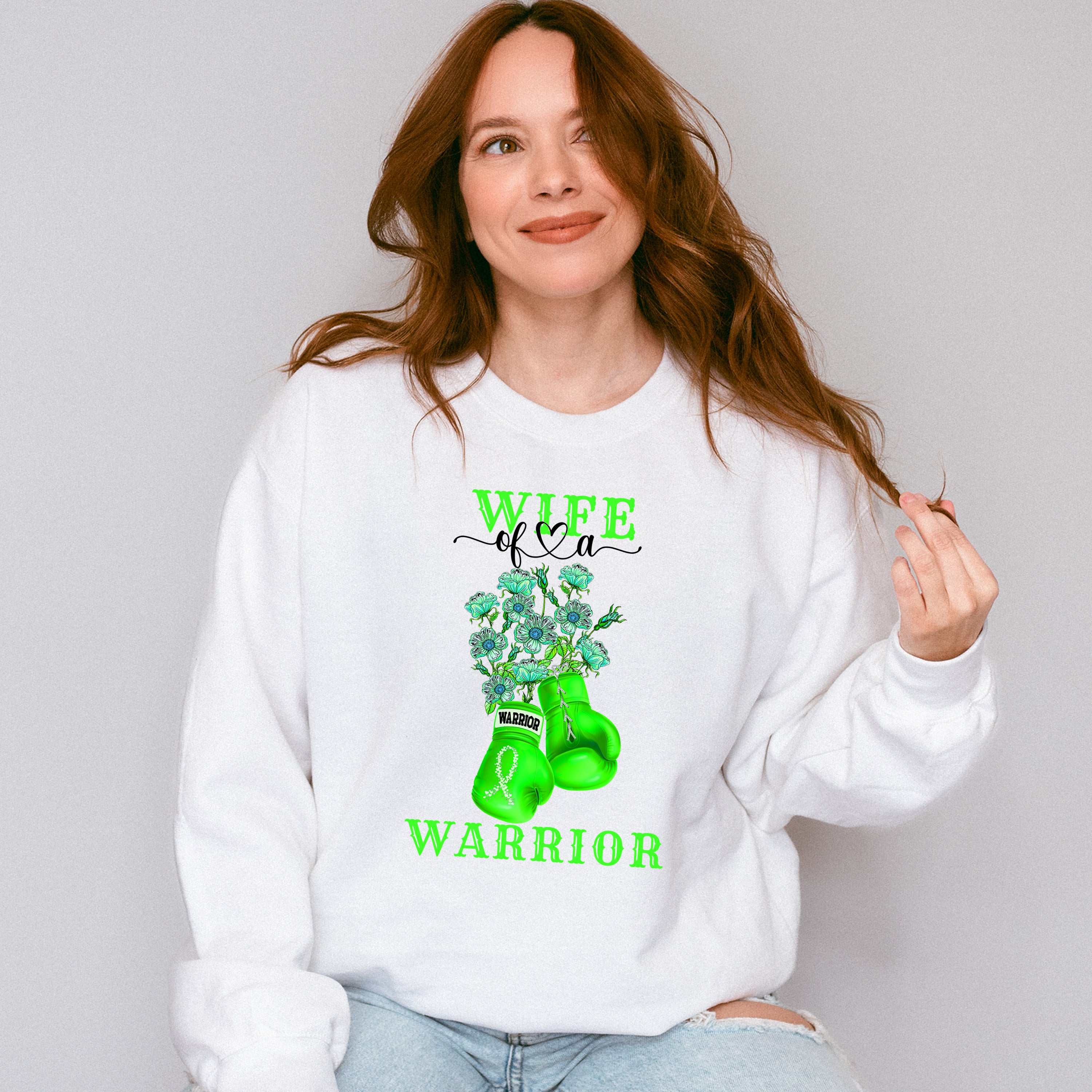 Wife of a Warrior - Lymphoma Unisex Crewneck T-Shirt Sweatshirt Hoodie