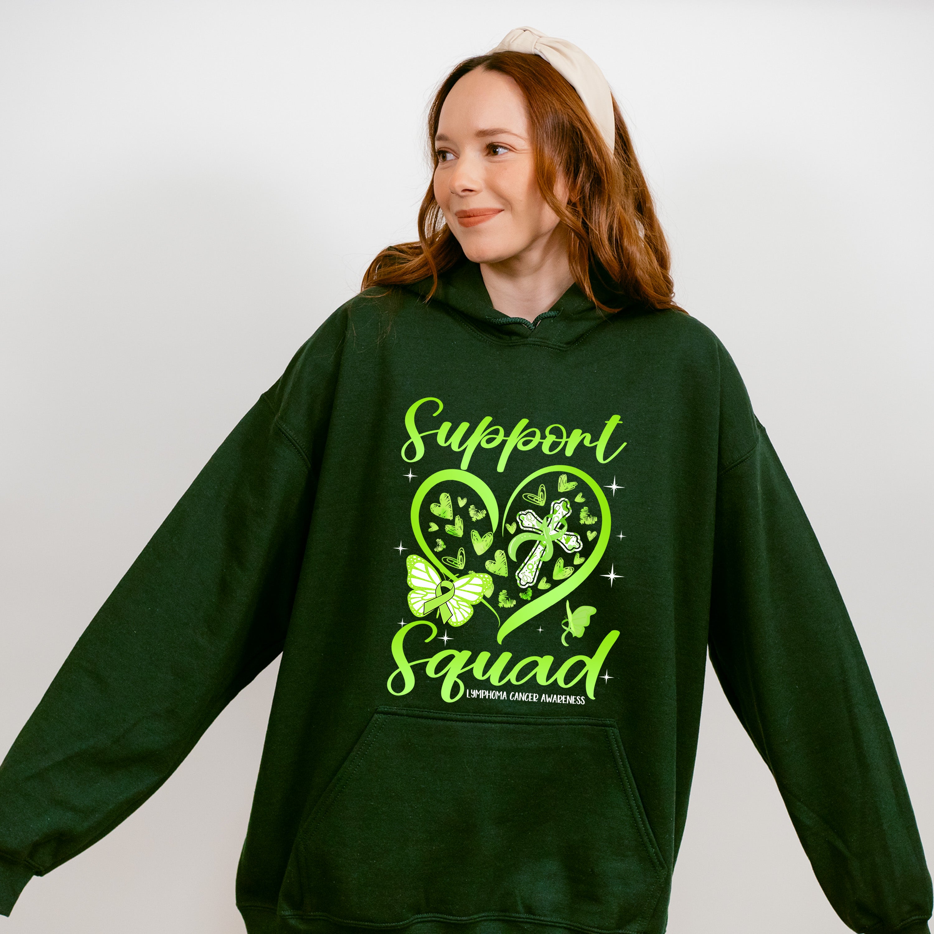 Support Squad Heart Design - Lymphoma Unisex Crewneck T-Shirt Sweatshirt Hoodie