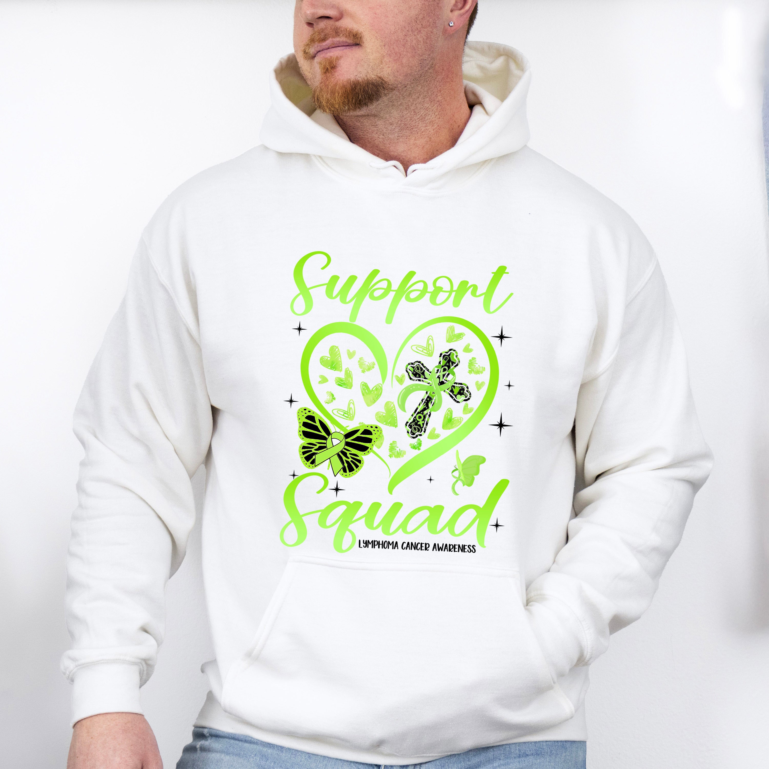 Support Squad Heart Design - Lymphoma Unisex Crewneck T-Shirt Sweatshirt Hoodie
